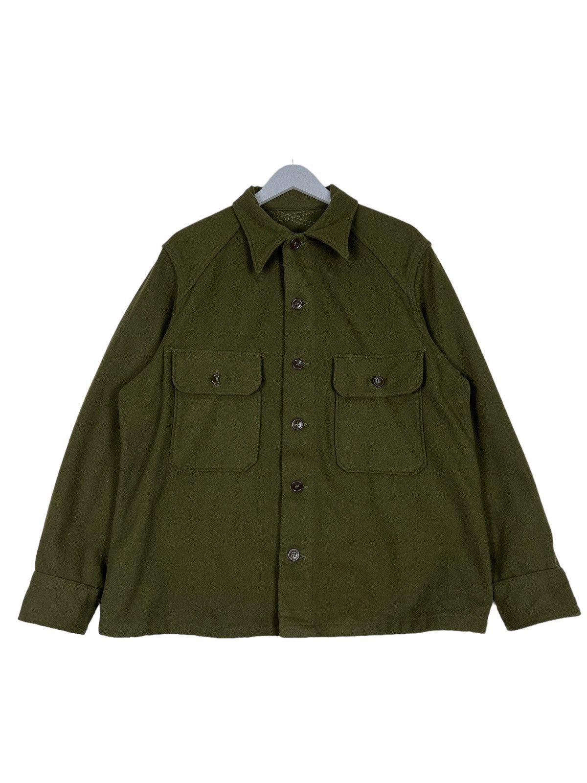 Vintage 🔥 TRUE VINTAGE 40s 50s US ARMY WWII WOOL SHIRT JACKET Size US L / EU 52-54 / 3 - 2 Thumbnail