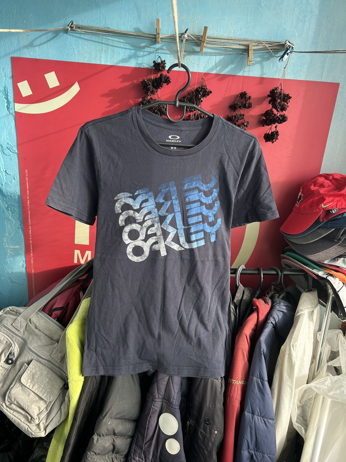 Oakley Oakley Big Logo Print Slim Fit T-shirt Blue Size Medium Size US M / EU 48-50 / 2 - 1 Thumbnail