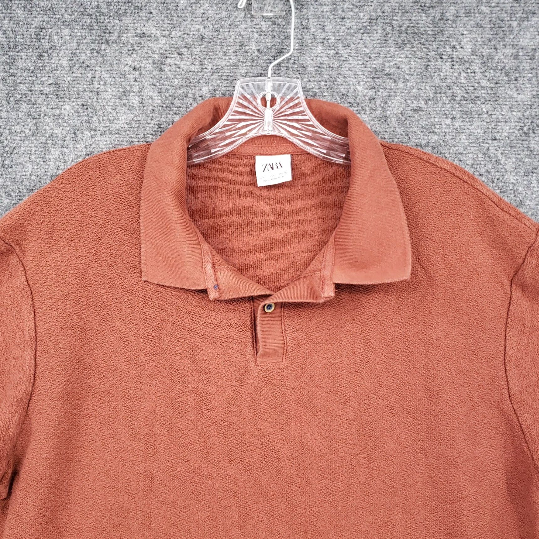 Zara Zara Polo Shirt Mens L Brown Knit Short Sleeve Collared Pullover Polo Shirt Size US L / EU 52-54 / 3 - 3 Thumbnail