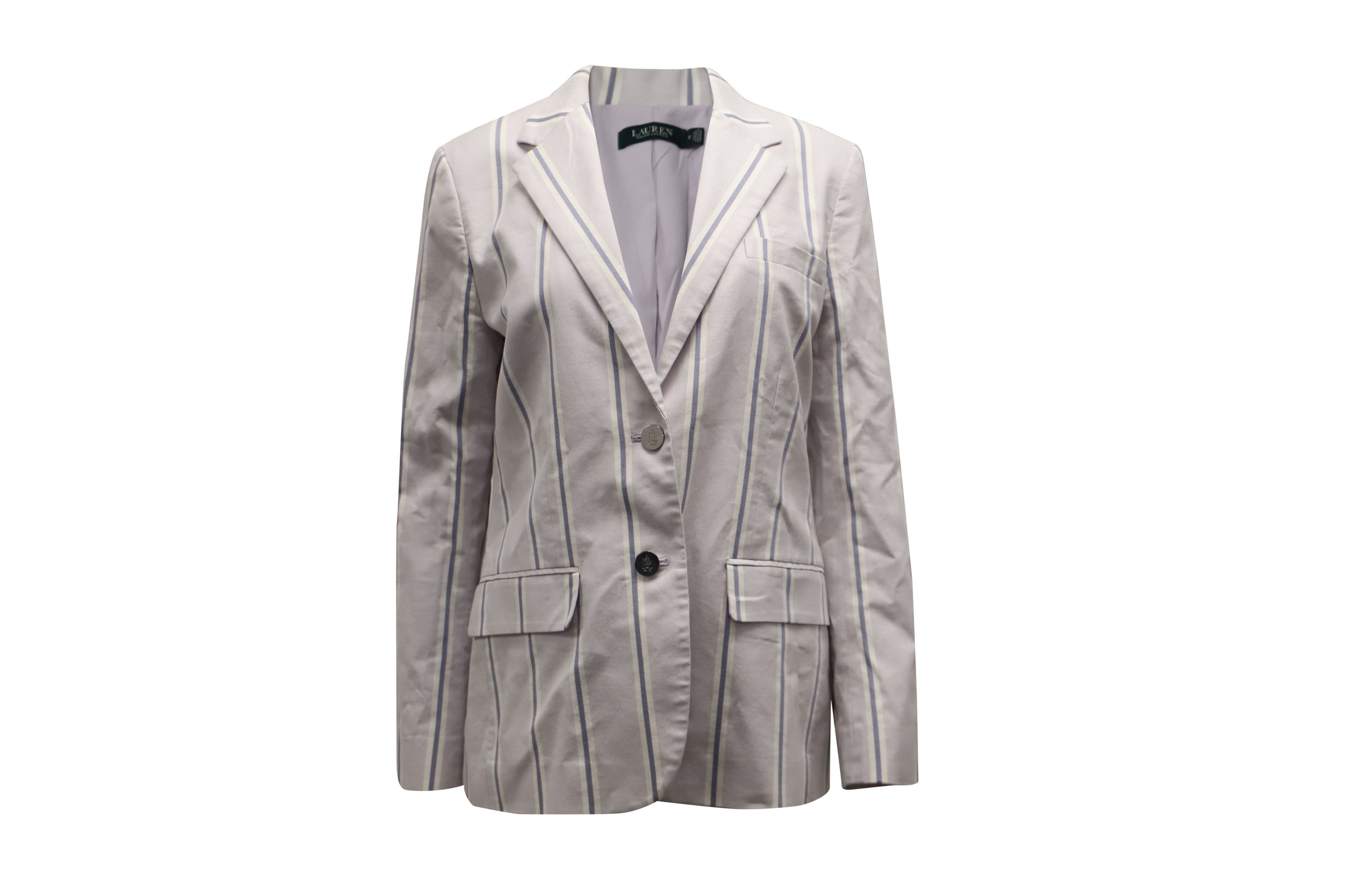 Lauren Ralph Lauren Lauren Ralph Lauren Striped Blazer in Pastel Purple Polyeste Size S / US 4 / IT 40 - 1 Thumbnail