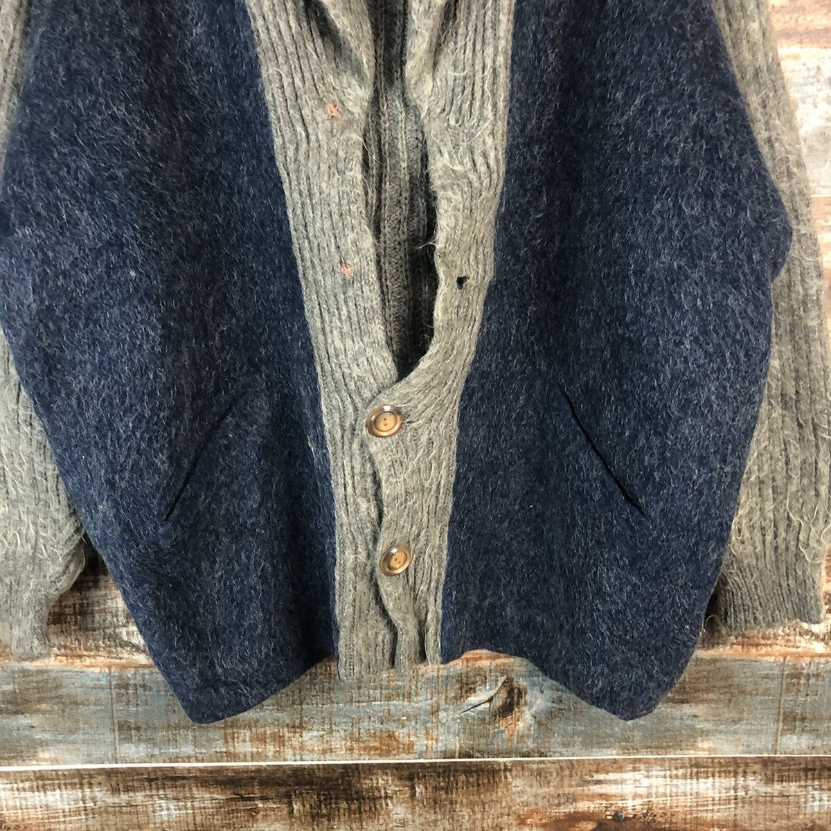 Homespun Knitwear Japanese Brand Grey Cardigan Knitwear #A2007 Size US L / EU 52-54 / 3 - 6 Thumbnail