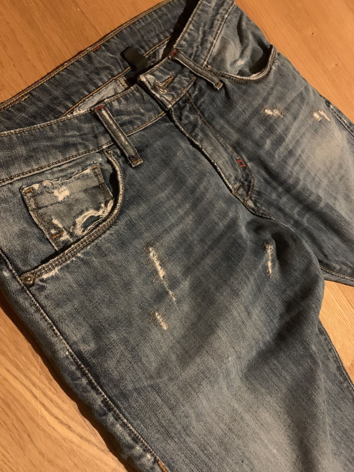 Takeshy Kurosawa Japanese distressed jeans with flipped backtab Size US 30 / EU 46 - 1 Thumbnail