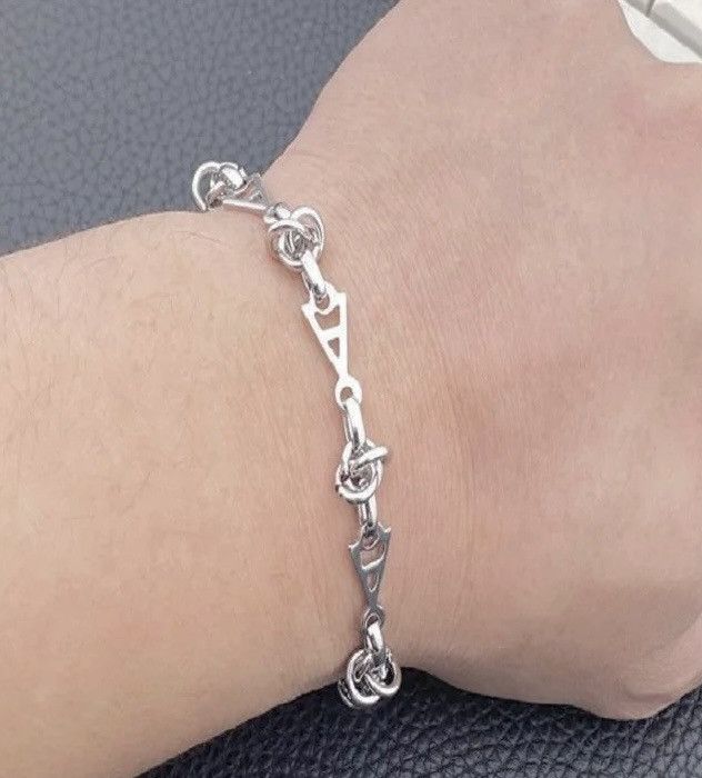 Vintage Vintage 18CM Goth Silver Bracelet Size ONE SIZE - 3 Thumbnail