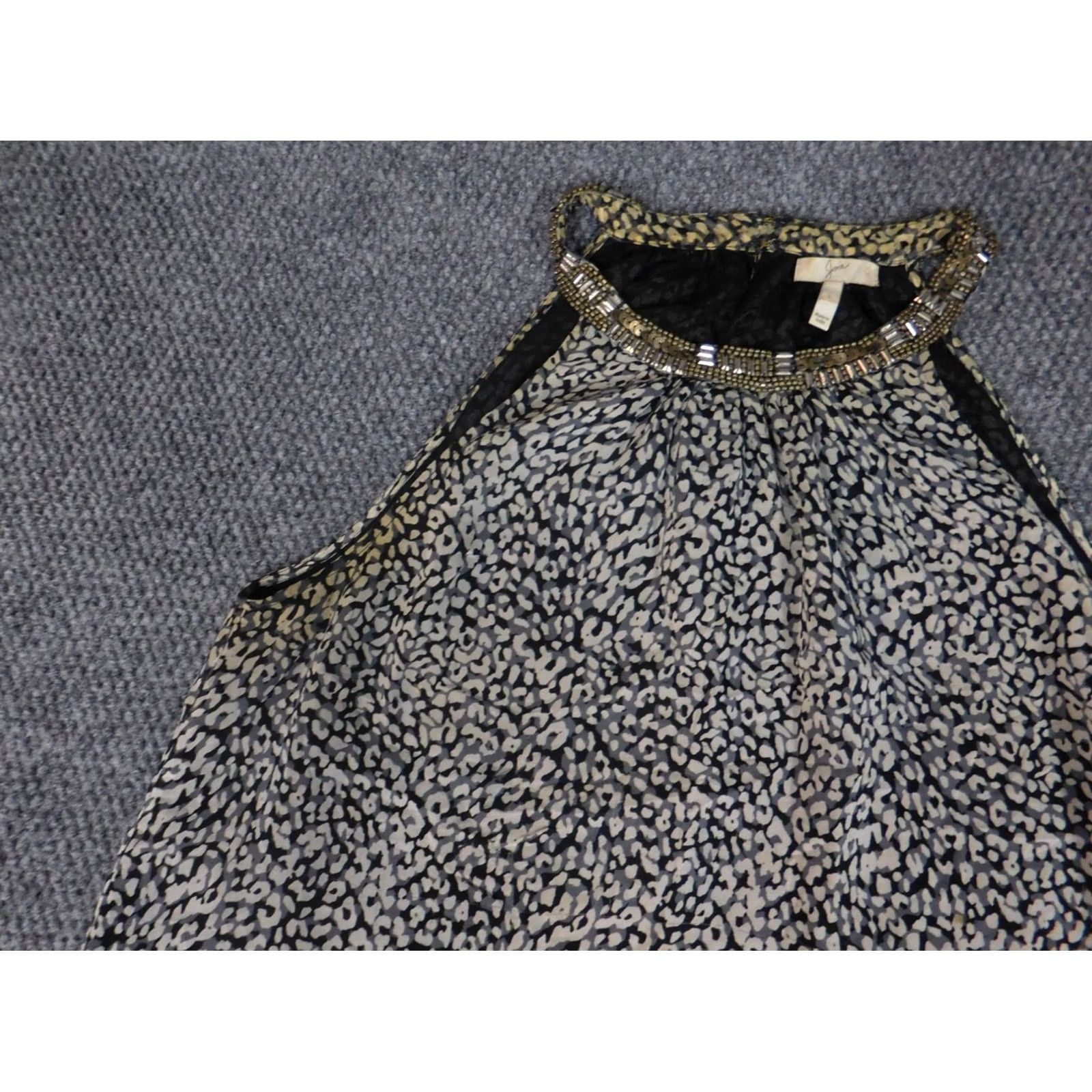 Joie Joie Blouse Sleeveless Gray L Dolman Sleeve Crew Neck Pullover Regular Women's Stretch Geometric Casual Dog Pattern Size L / US 10 / IT 46 - 4 Thumbnail