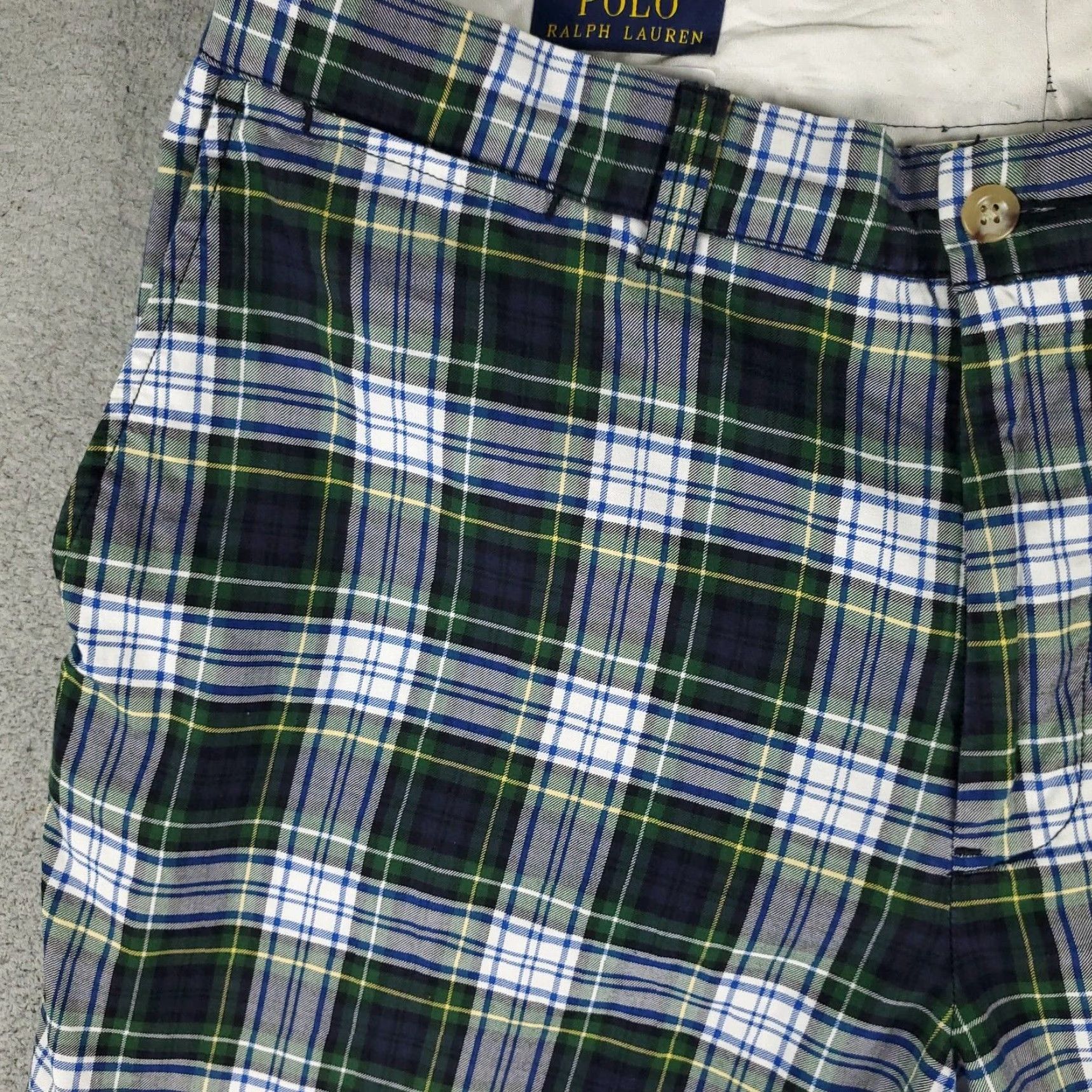 Ralph Lauren VINTAGE Ralph Lauren Shorts Men Size 34 Casual Plaid Flat Front Cotton Blue Size US 34 / EU 50 - 2 Thumbnail