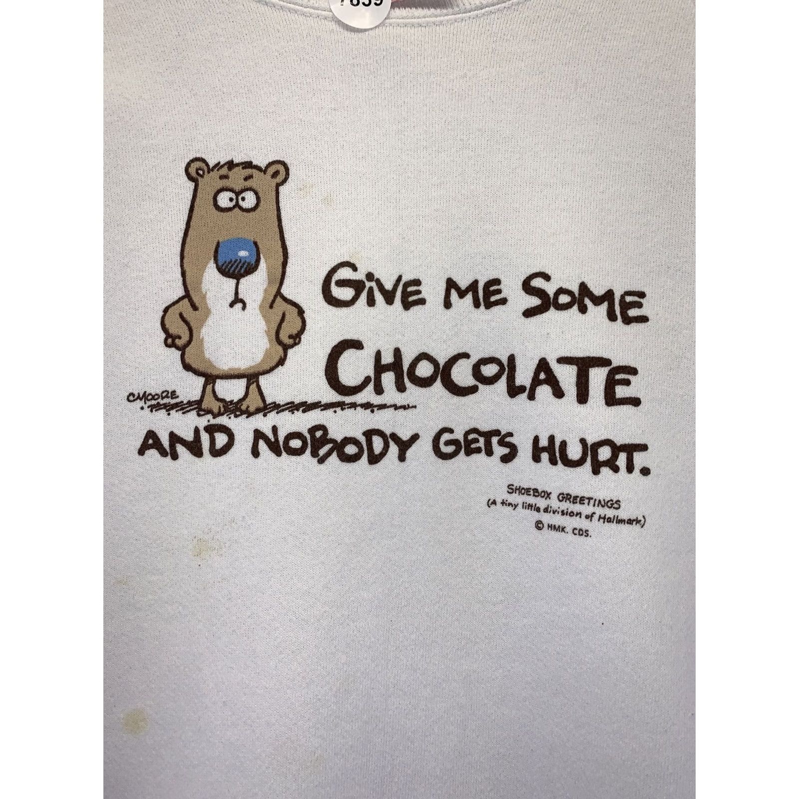 Fruit Of The Loom VINTAGE 1980-90s Shoebox Greetings Hallmark Graphic Funny Sweatshirt Made in USA Womens XL Ivory Cotton Blend Sweatshirt Size XL / US 12-14 / IT 48-50 - 2 Thumbnail