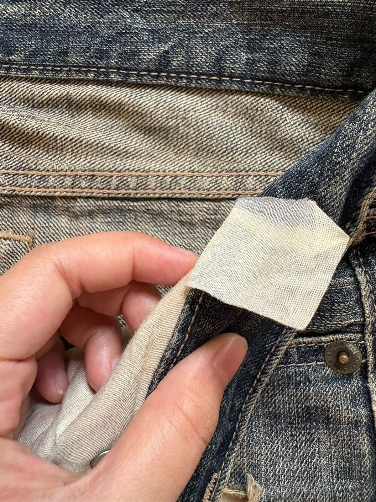 Japanese Brand × Seditionaries Vintage Japanese Brand Rusty Mud Wash Skull Rip Loose Jeans Size US 36 / EU 52 - 11 Thumbnail