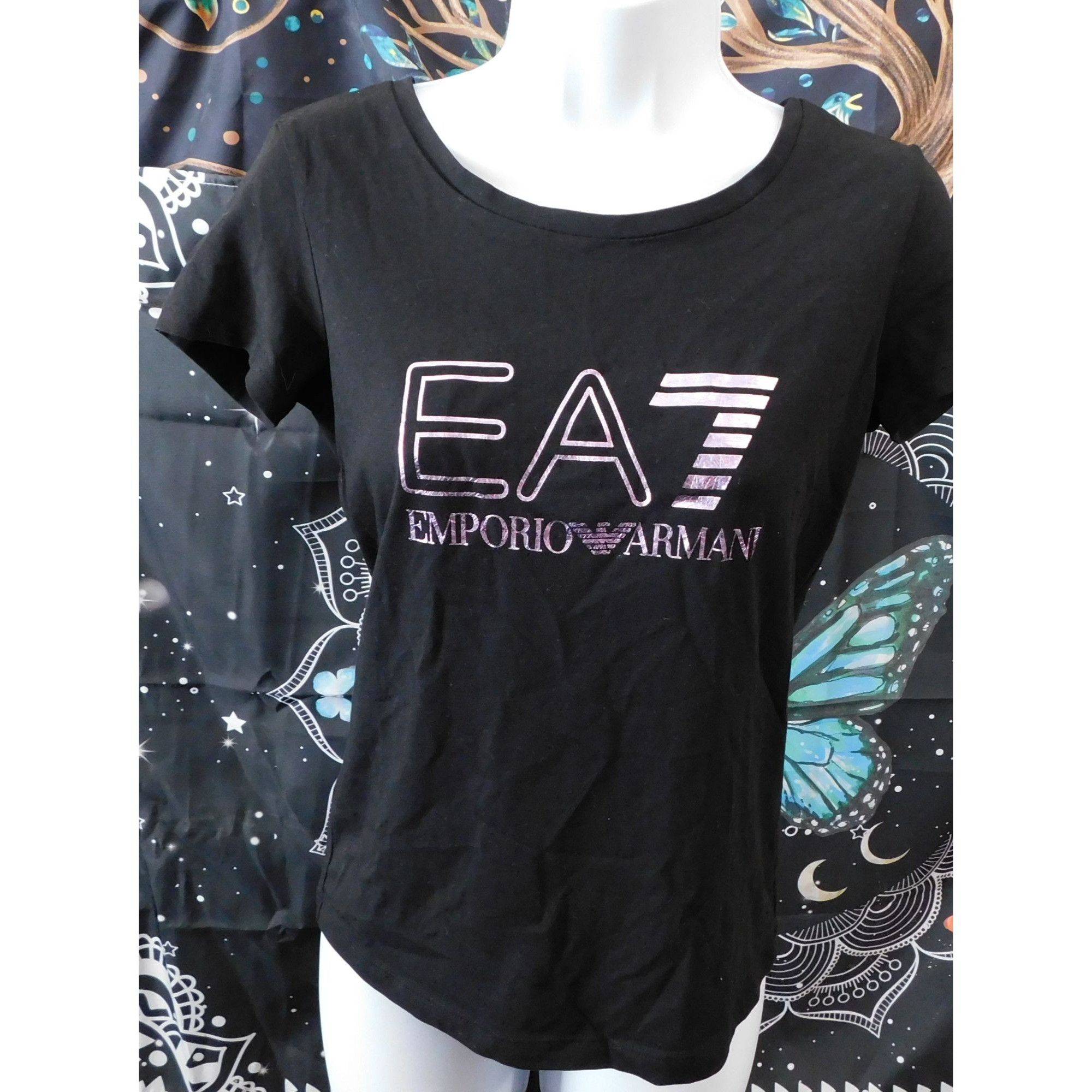 Emporio Armani Emporio Armani Holographic Logo Black And Purple Shirt Size M / US 6-8 / IT 42-44 - 1 Thumbnail