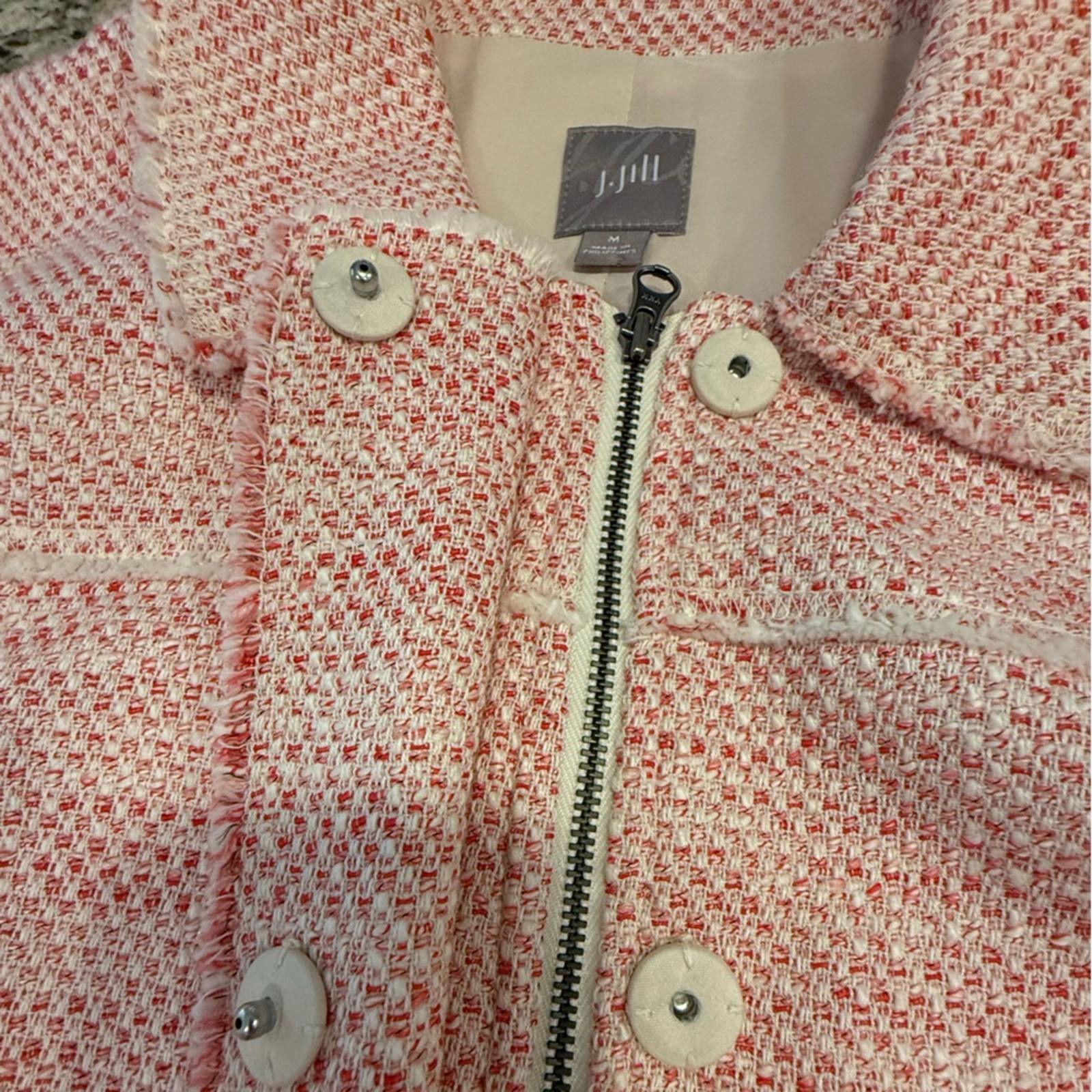 Other J. Jill pink & white tweed blazer jacket SZ M Size M / US 6-8 / IT 42-44 - 5 Thumbnail