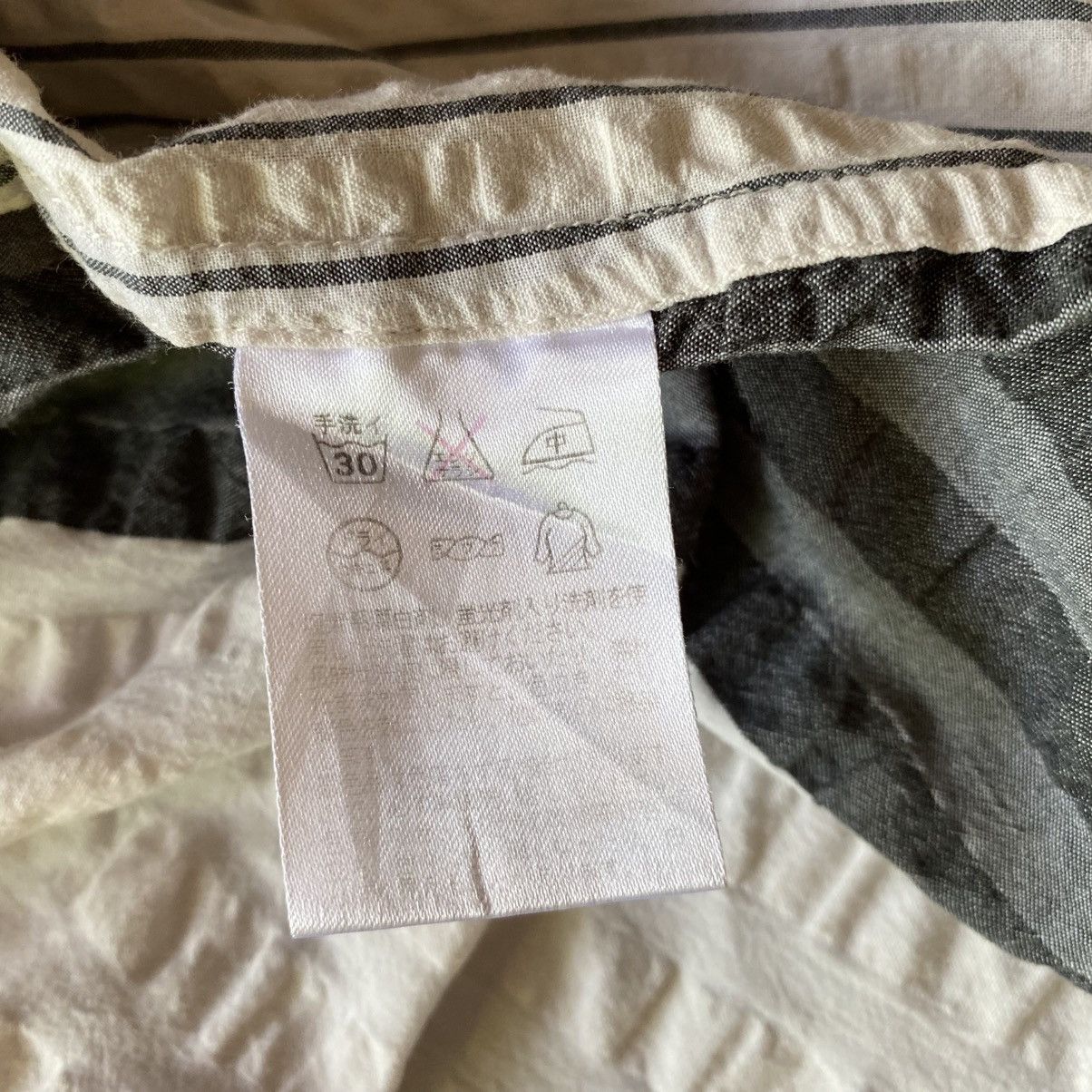 Y's Y's for living Striped Cotton Grandad Shirt Size US XL / EU 56 / 4 - 17 Thumbnail