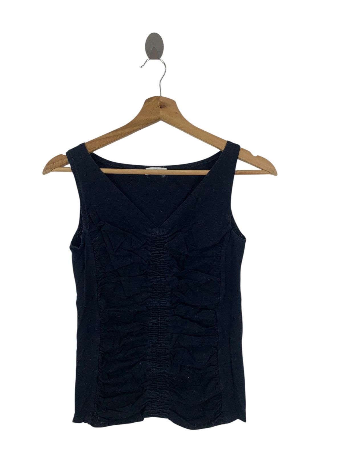 Yohji Yamamoto Vintage YOHJI YAMAMOTO INED Collection Ruffle Tank Top Tee Size XXS / US 00 / IT 34 - 4 Thumbnail