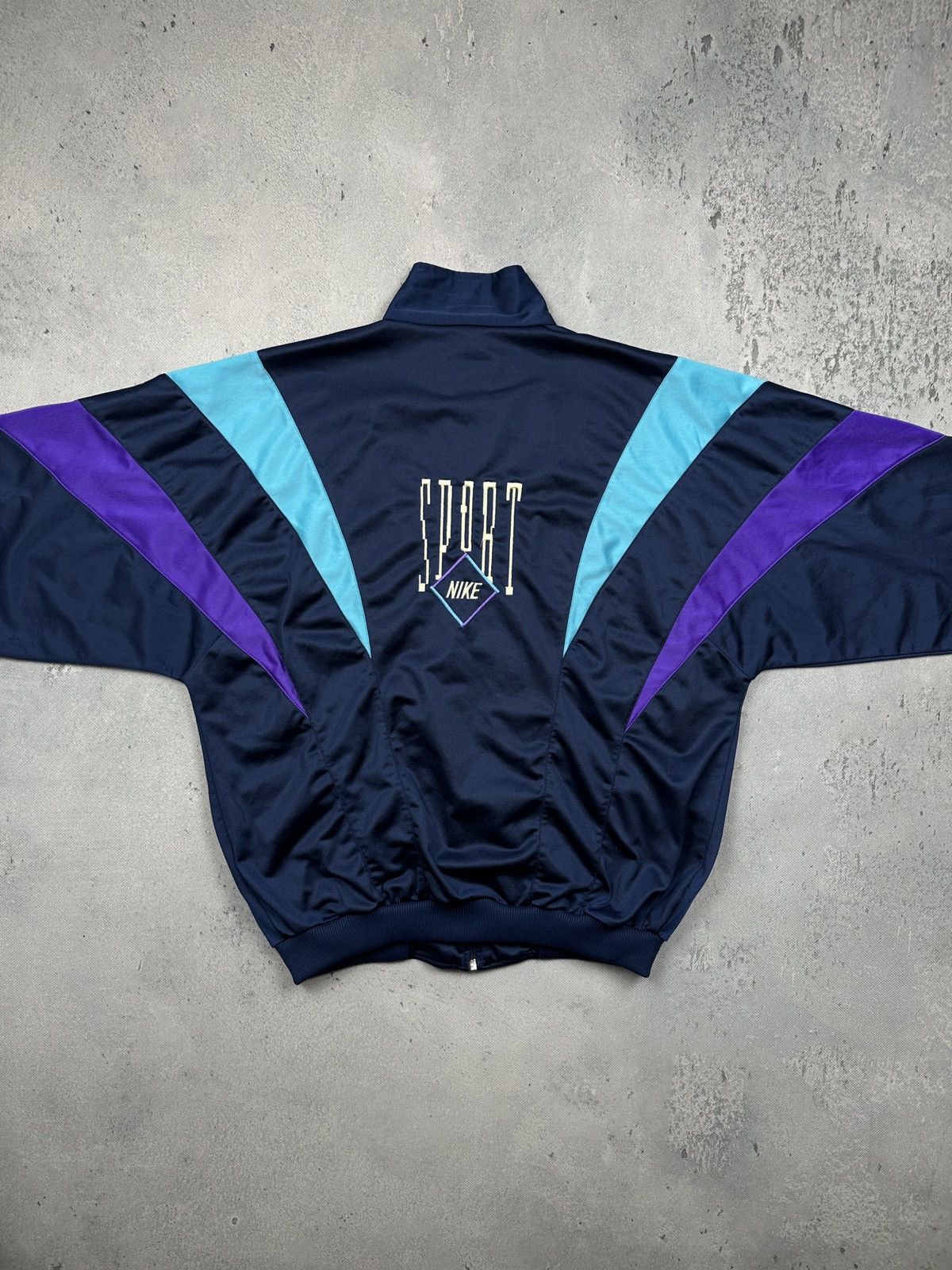 Nike Vintage Nike Sport Track Jacket 80s/90s Navy Teal Purple y2k Size US M / EU 48-50 / 2 - 2 Thumbnail