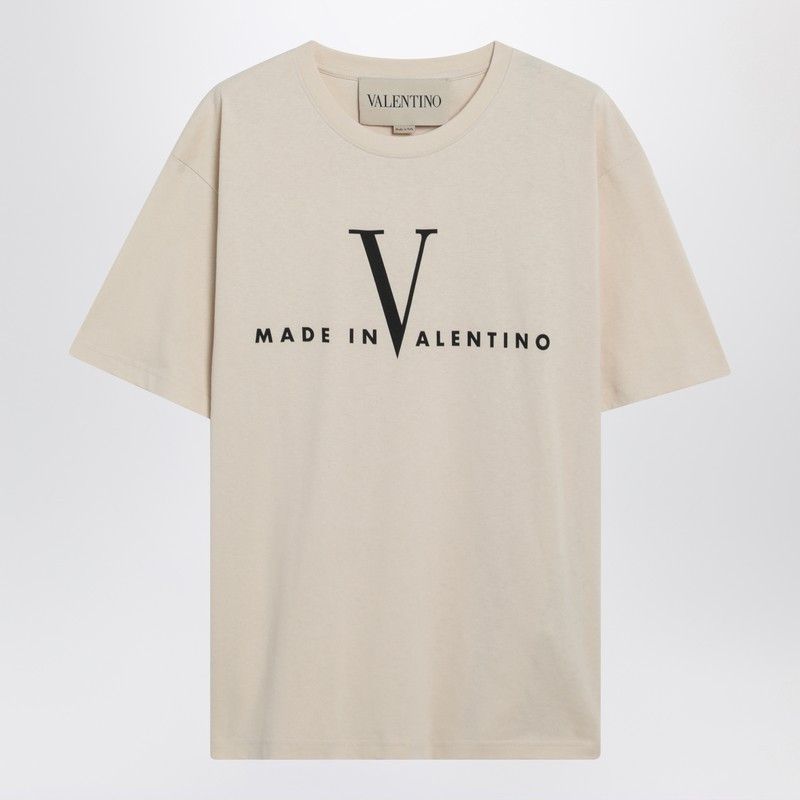 Valentino Butter-Colored “Made In Valentino” T-Shirt