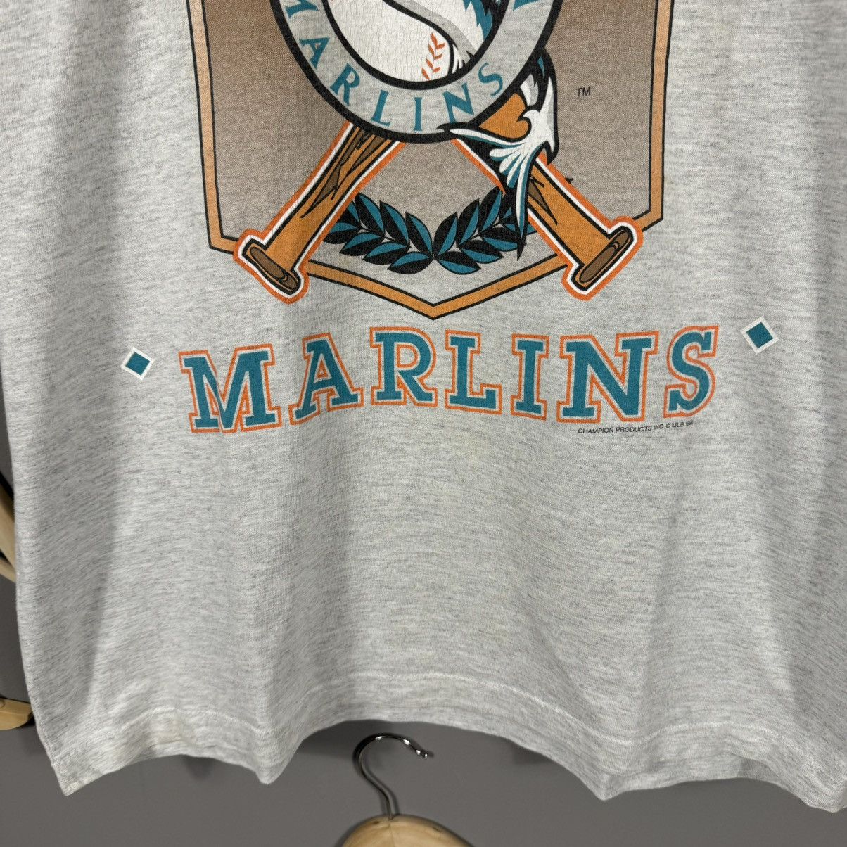 MLB × Vintage Vintage 1991 Florida Marlins MLB T-Shirt Size US XL / EU 56 / 4 - 4 Thumbnail