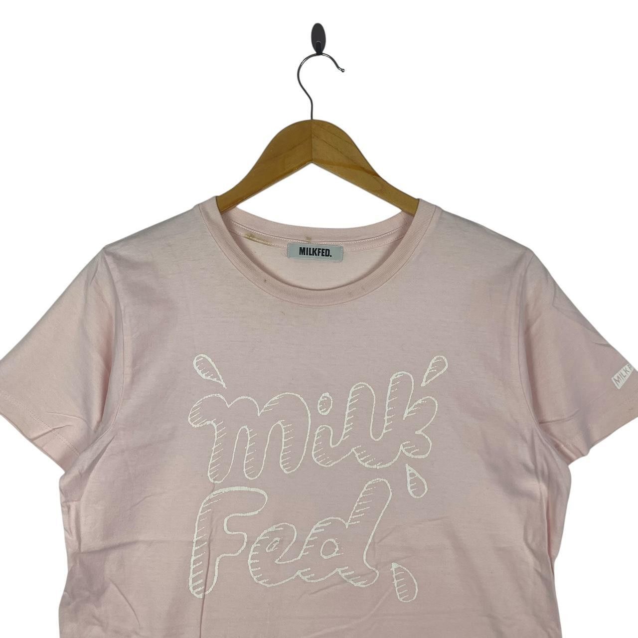 MILKFED MILKFED JAPAN DESIGNER Stock Logo Print Tee Shirt Pink Size S / US 4 / IT 40 - 2 Thumbnail