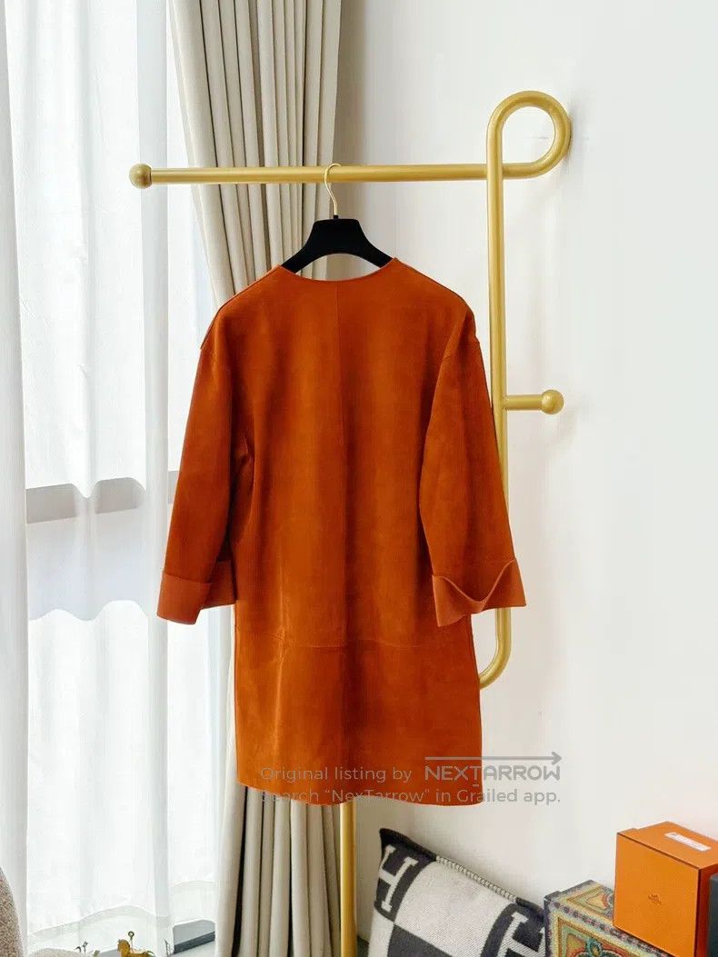 Hermes Hermes Brown Suede Long Sleeve Dress Size XS / US 0-2 / IT 36-38 - 3 Thumbnail