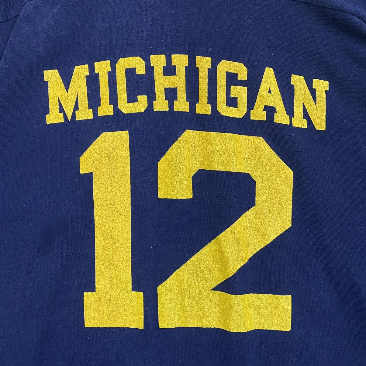 Champion Vintage 80s Champion Michigan Big Logo 3Q Tee Size US M / EU 48-50 / 2 - 4 Thumbnail