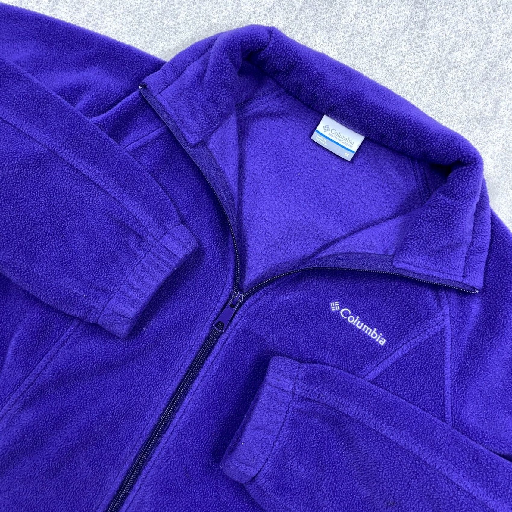 Vintage Columbia Jacket Women Medium Purple Fleece Full Zip Brenton Springs Hiking A25: Size M / US 6-8 / IT 42-44 - 2 Thumbnail