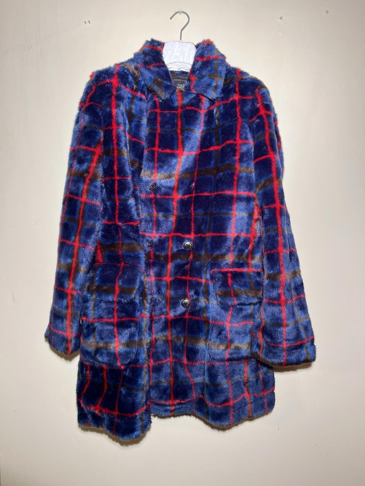 Supreme SUPREME Jean Paul Gaultier Double Breasted Plaid Fur Coat Size US L / EU 52-54 / 3 - 3 Thumbnail