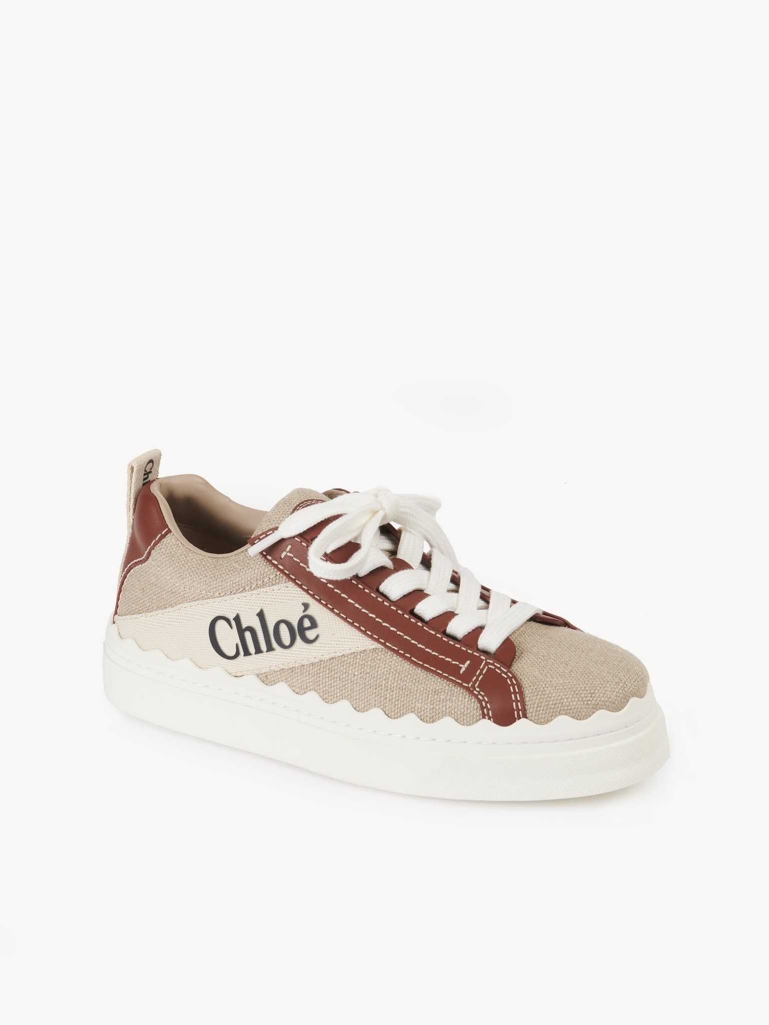 Chloe o1loc1c0325 CHC22 Low-Top Sneakers in White/Brown Size US 7 / IT 37 - 2 Thumbnail