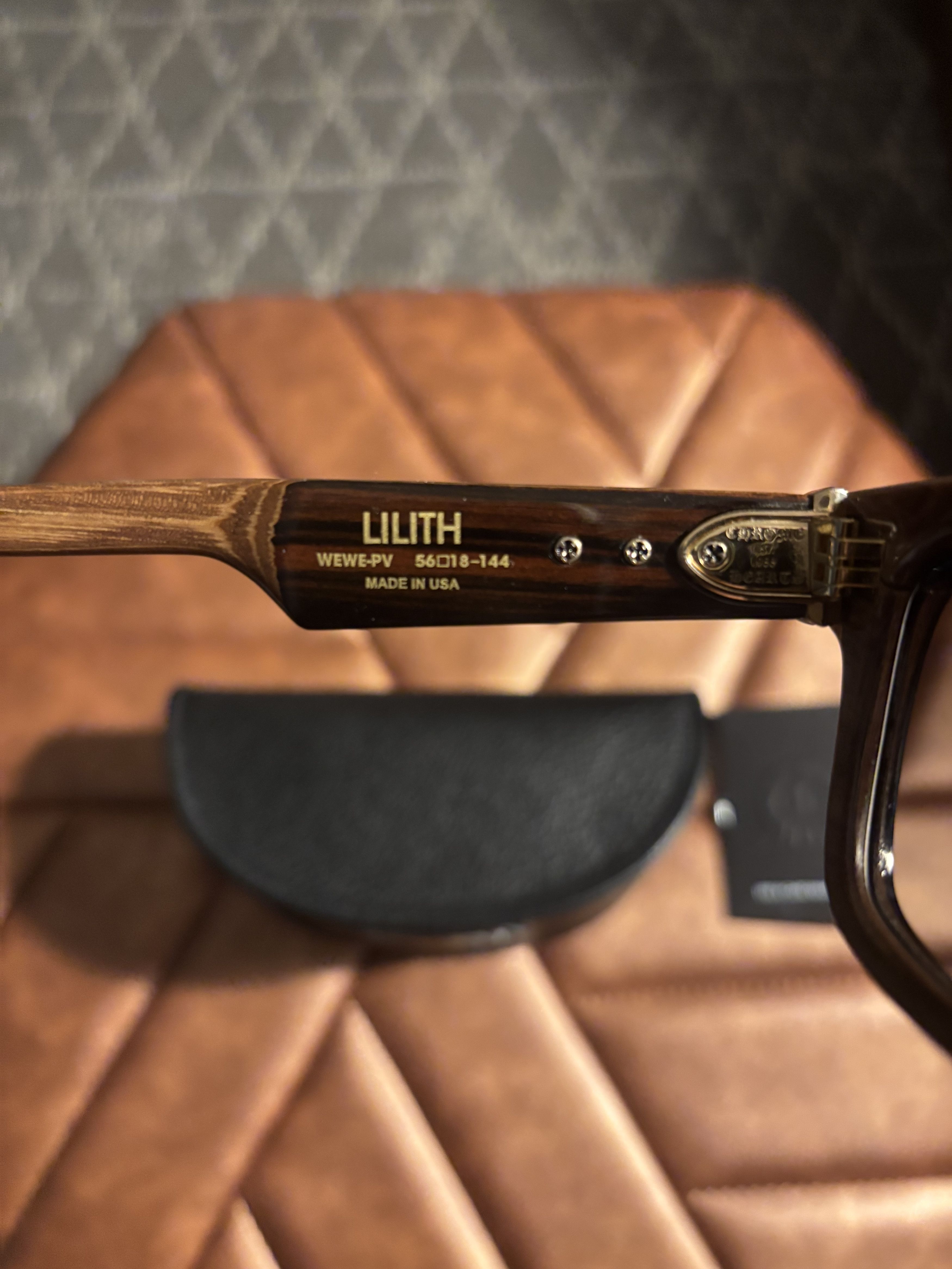 Chrome Hearts Chrome Hearts Lilith Wood Sunglasses WEWE-PV Brown Gold Size ONE SIZE - 3 Thumbnail