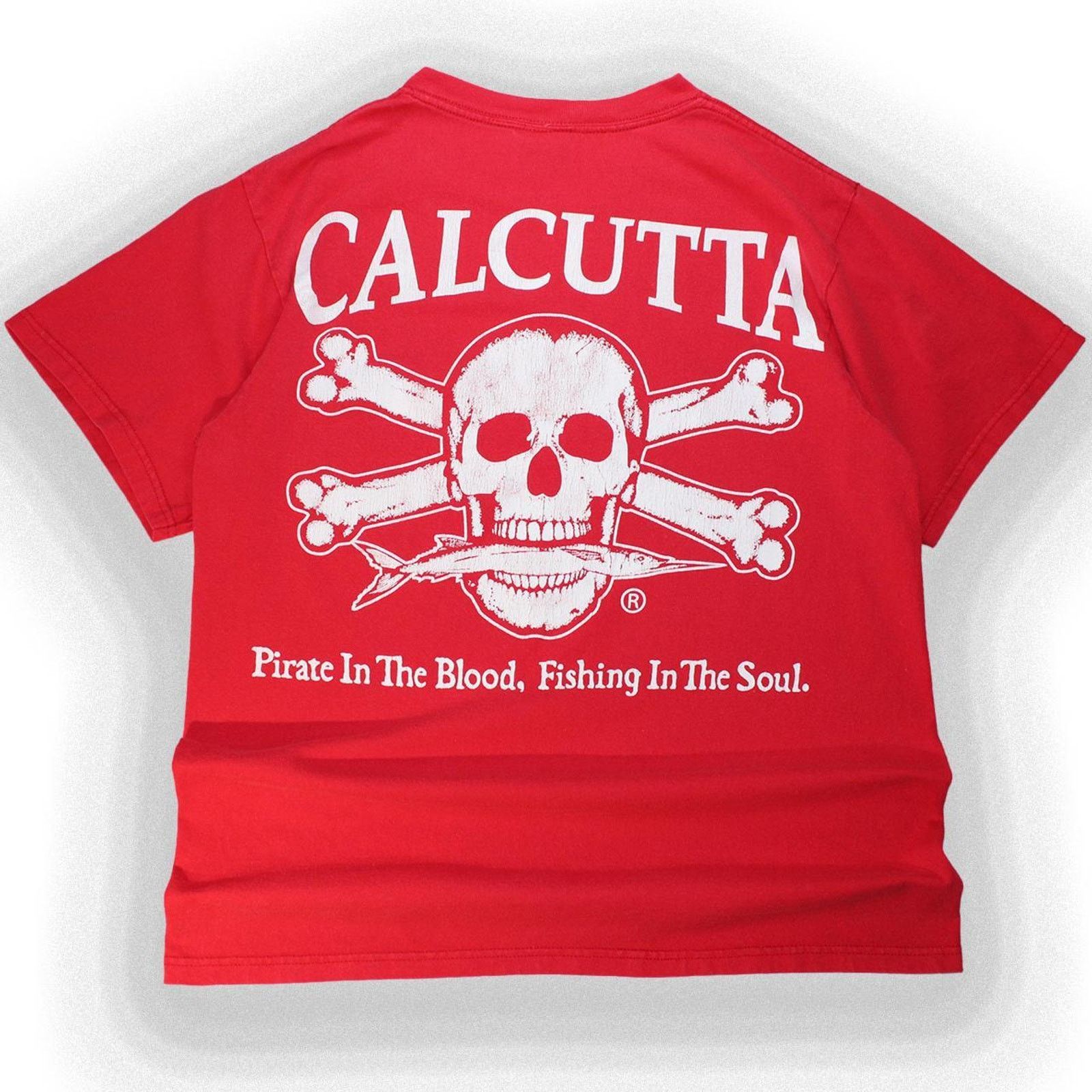 Vintage Vintage Y2k Red Calcutta Pirate Skull Graphic Tee Size S / US 4 / IT 40 - 1 Thumbnail