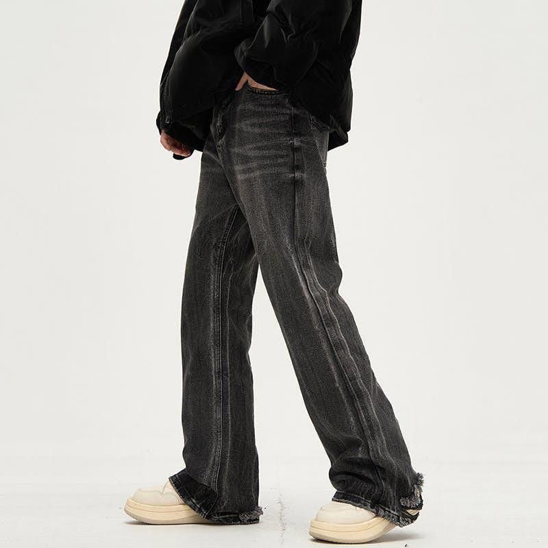 Vintage Faded Black Ripped Flare jeans Size US 32 / EU 48 - 2 Thumbnail