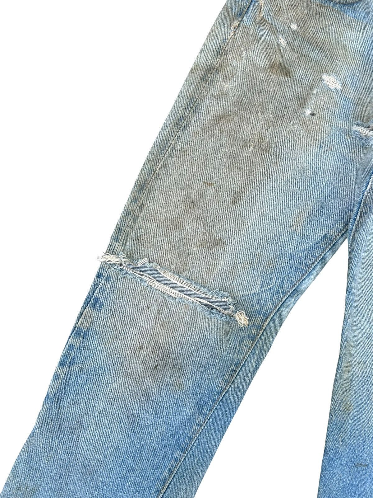 Kapital 80's THRASHED Levis 6 Selvedge Distressed Dirty Denim Jeans Size US 30 / EU 46 - 4 Thumbnail