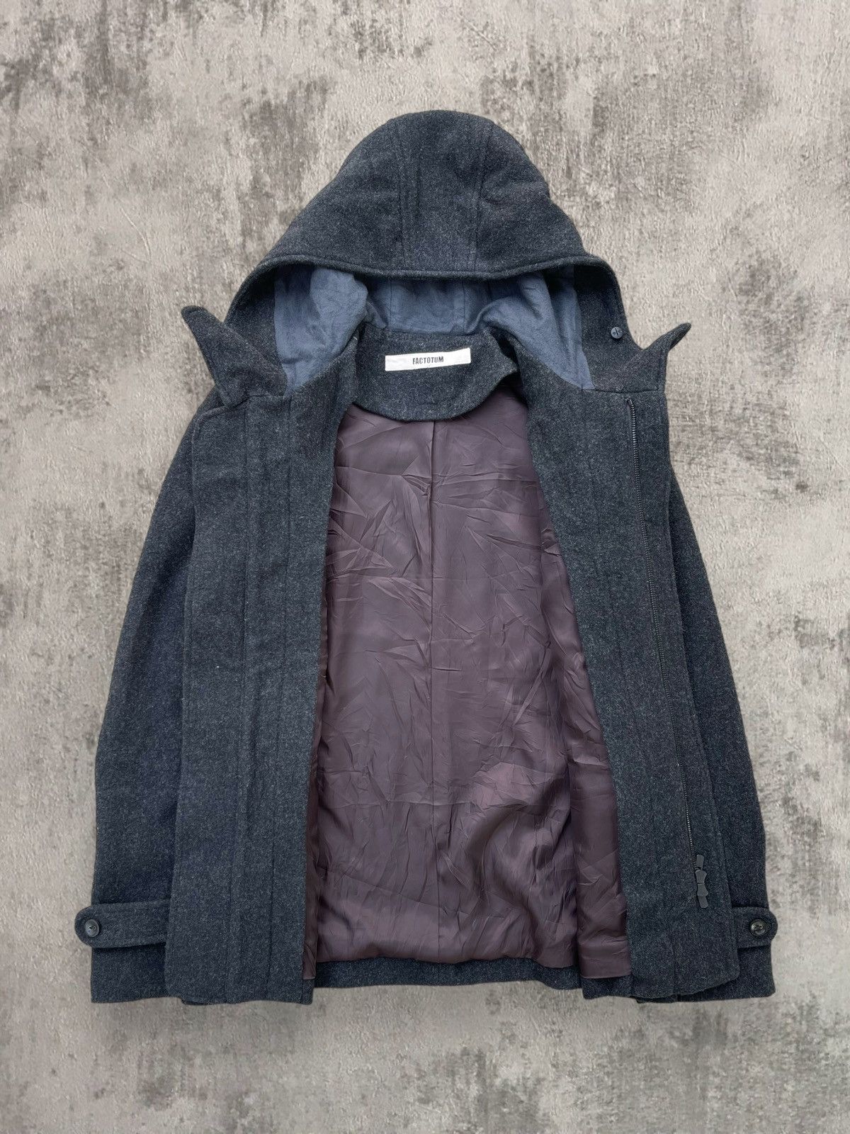 FACTOTUM 🔥 FACTOTUM JAPAN WOOL DUFFLE HOODIE JACKET Size US S / EU 44-46 / 1 - 6 Thumbnail