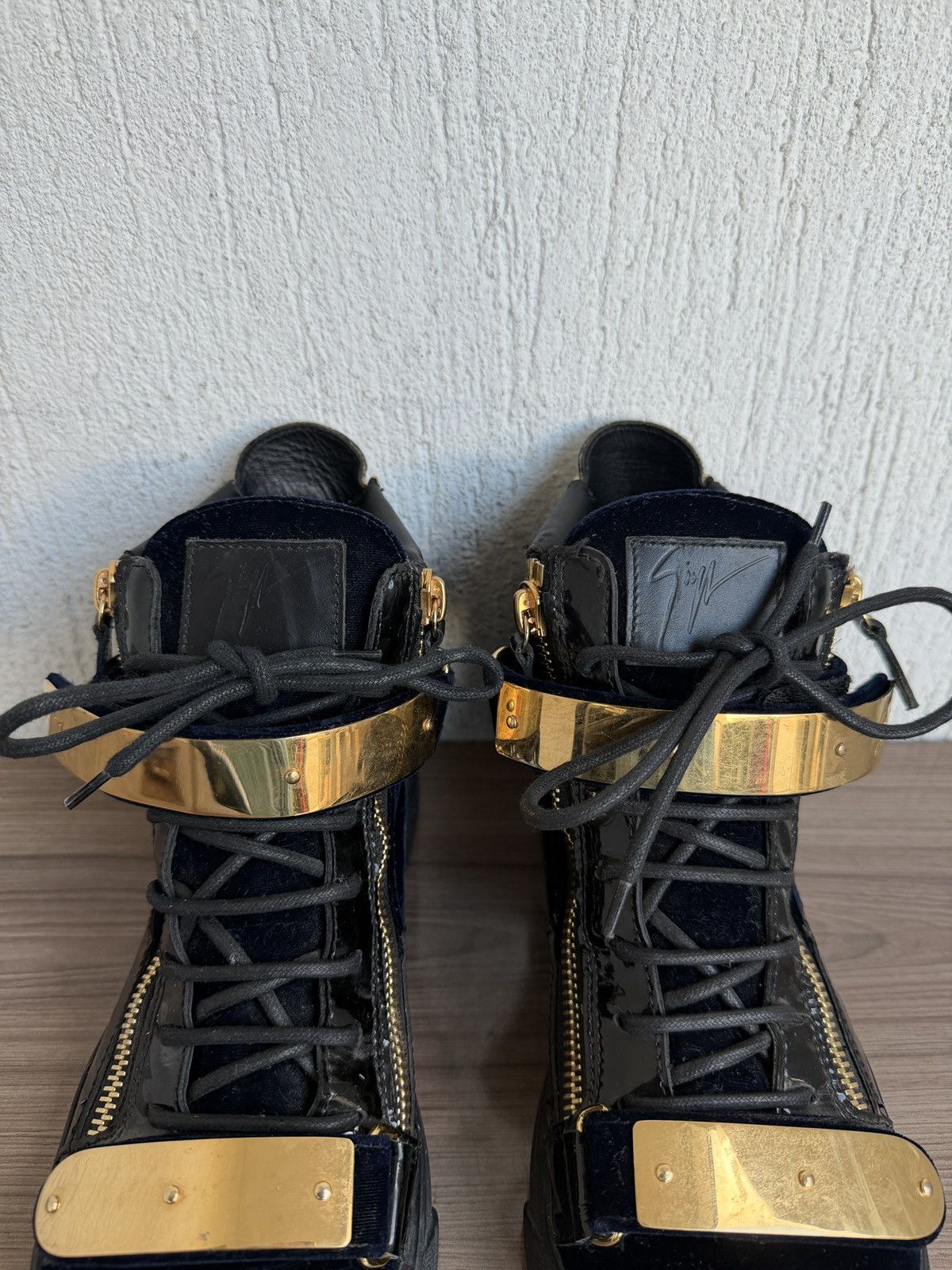 Giuseppe Zanotti chained double zip velvet sneaker Size US 8.5 / EU 41-42 - 8 Thumbnail