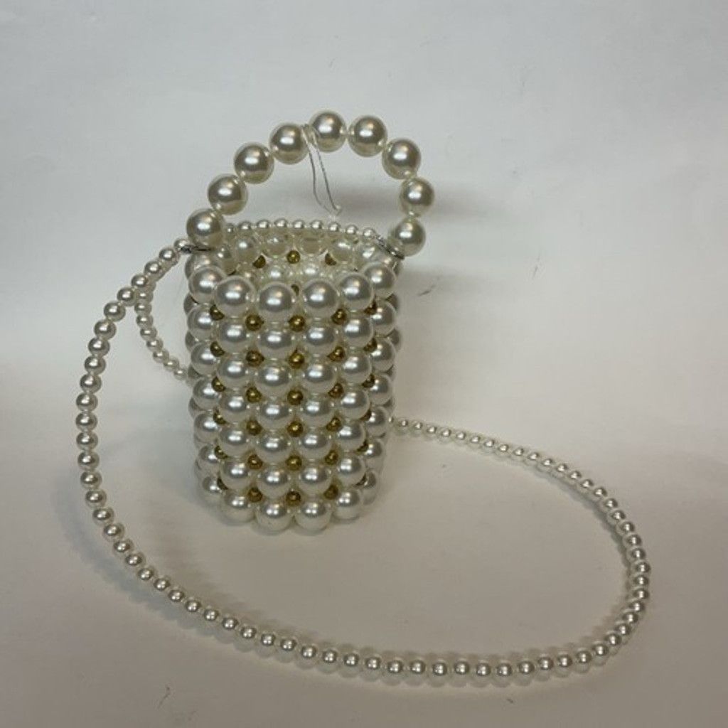 The Unbranded Brand NWOT Faux Pearls Beaded Basket Crossbody Evening Purse Bag Size ONE SIZE - 1 Thumbnail