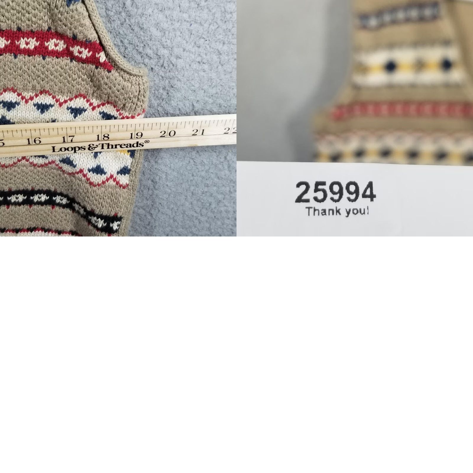 Vintage Innovation Sport Sweater Vest Womens M Beige Fair Isle Chunky-Knit Fringe Button Sleeveless V-Neck shirt style Casual } Size M / US 6-8 / IT 42-44 - 8 Thumbnail
