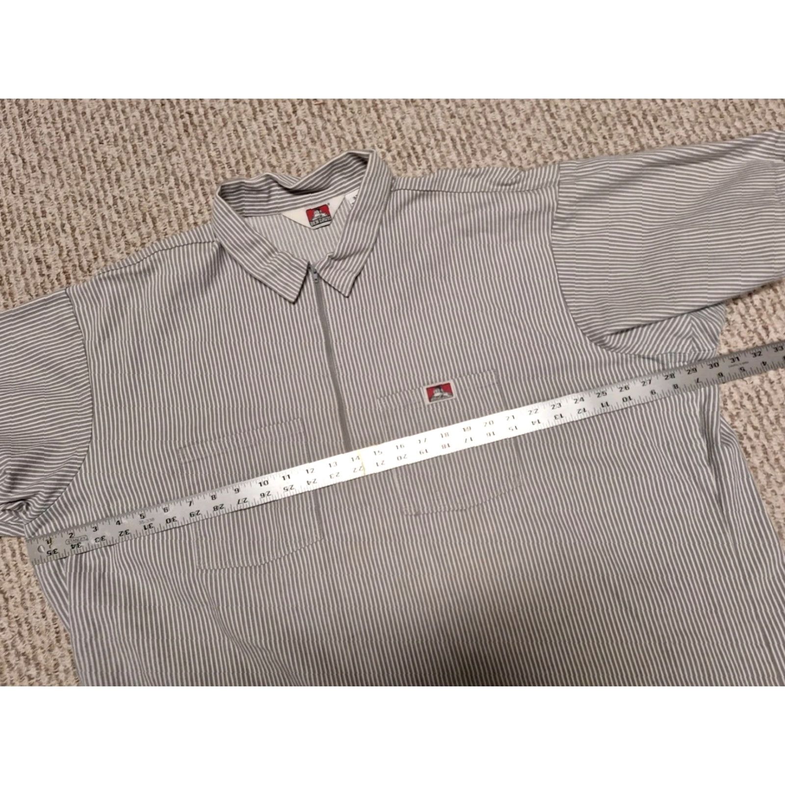 Ben Davis Ben Davis Shirt 3XL Gray Striped USA Made Half Zip Vintage Railroad Canvas Mens Size US XXL / EU 58 / 5 - 4 Thumbnail