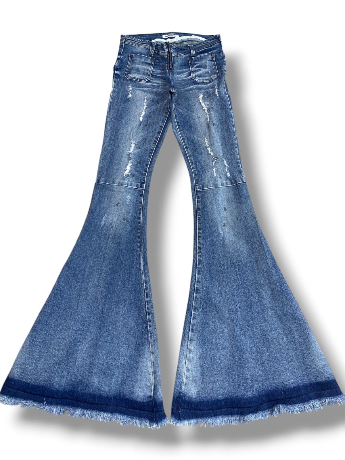 Other Japanese Brand Retro Raw Hem Style Bell Bottom Jeans Size US 26 / EU 42 - 1 Thumbnail