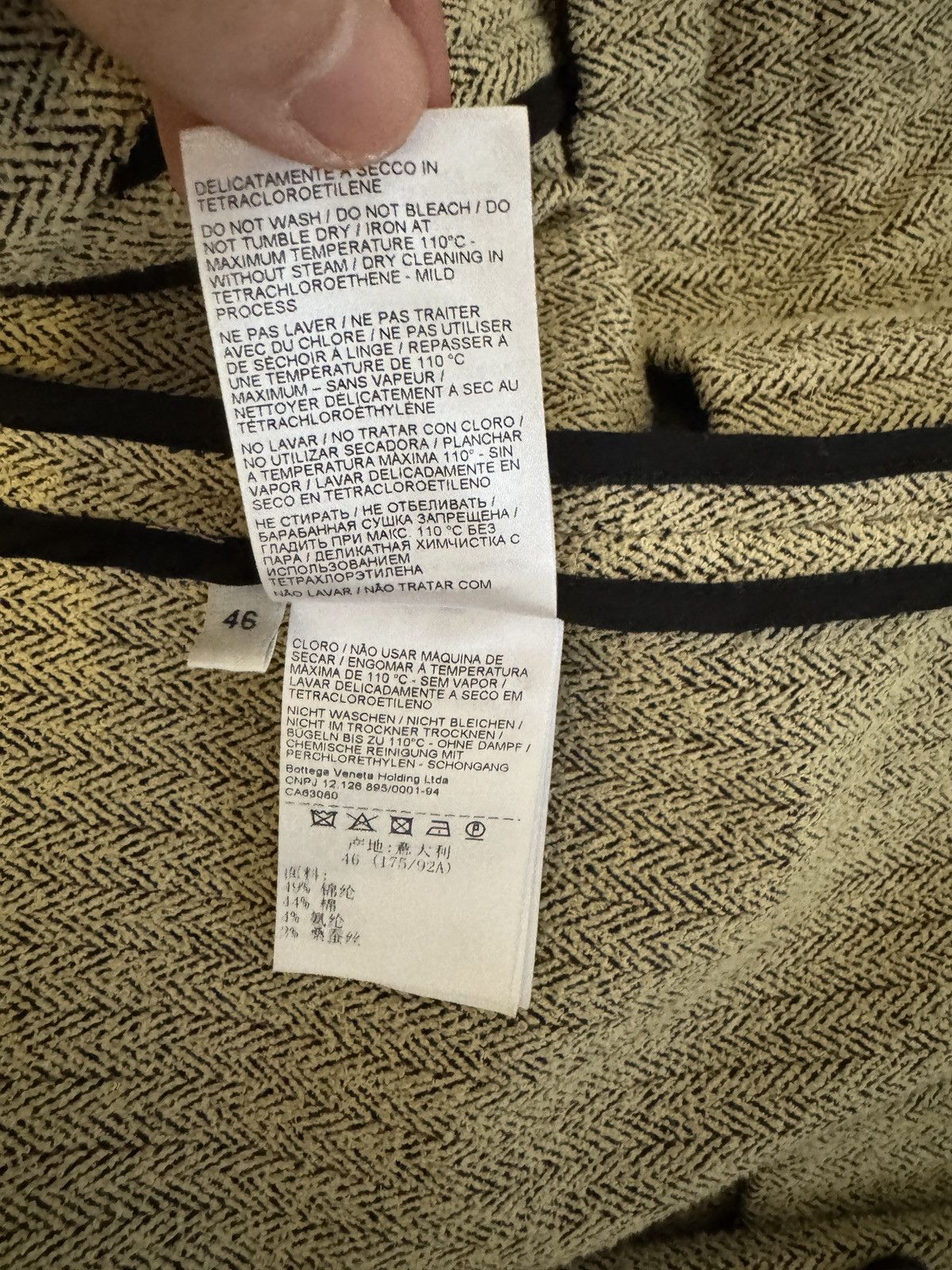 Bottega Veneta Salon 1 silk blend stretch herringbone blazer Size 46R - 7 Thumbnail