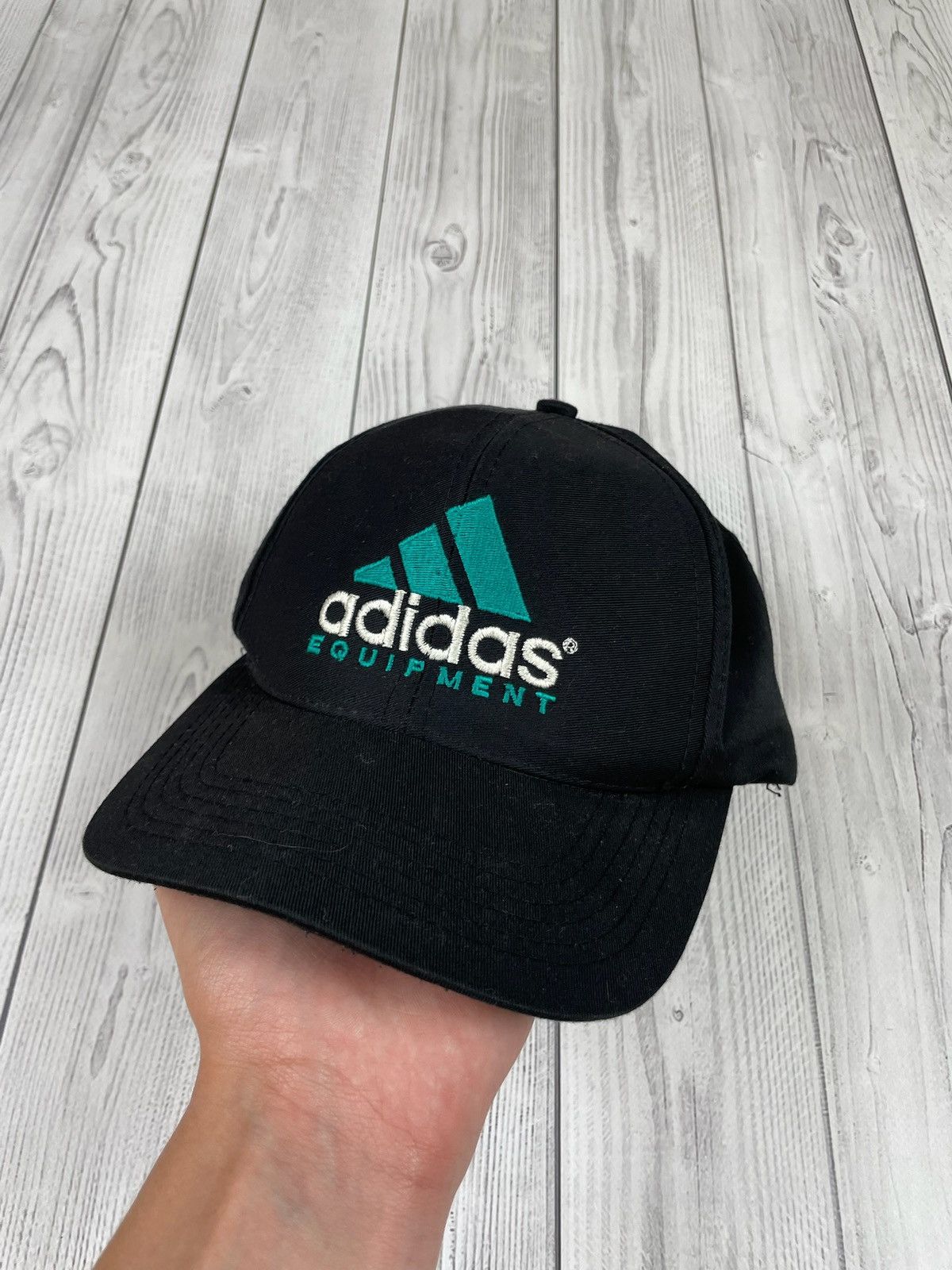 Adidas Vintage adidas equipment cap big logo black green Size ONE SIZE - 1 Thumbnail