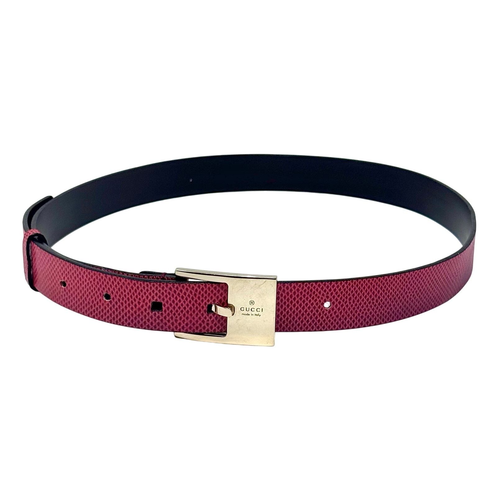 Gucci Gucci Red Lizard Skin Belt Size ONE SIZE - 1 Thumbnail