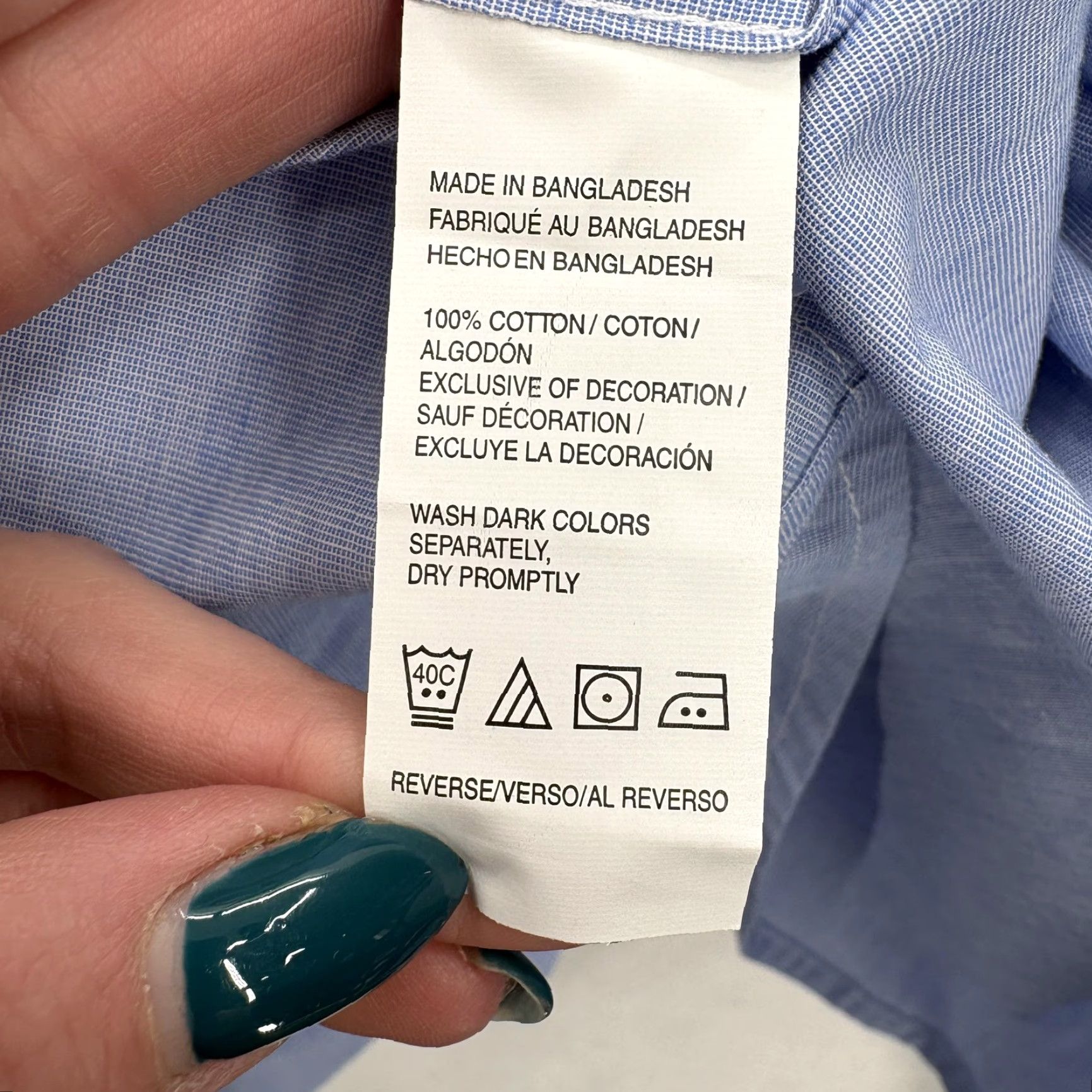 Izod VINTAGE: IZOD Shirt Mens L Blue Solid Long Sleeve Button Up Pocket Cotton Casual NWT Size US L / EU 52-54 / 3 - 7 Thumbnail