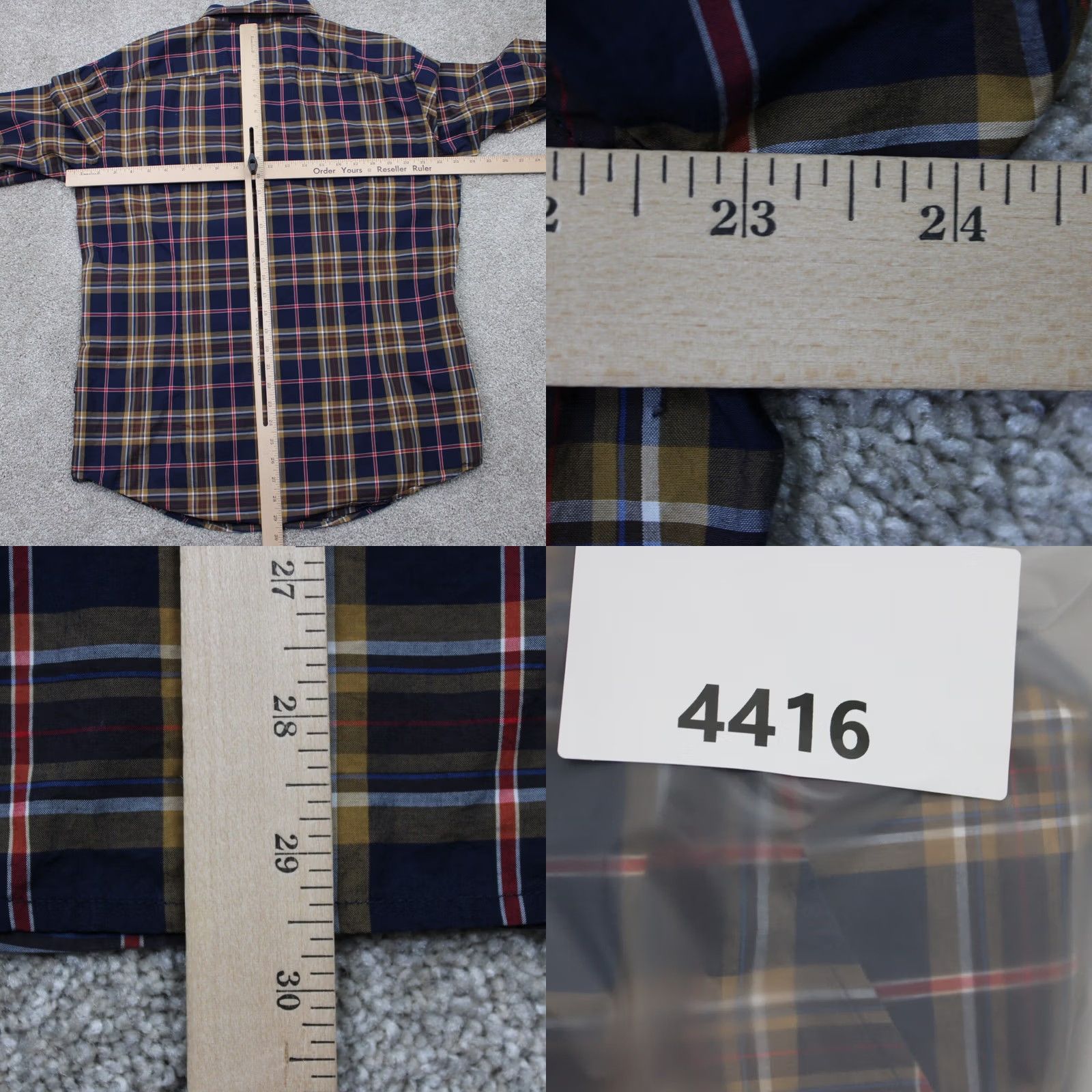 Hugo Boss HUGO BOSS Shirt Mens XL Slim Fit Cotton Blue/Red/Yellow Button-Up L/S Plaid Size US XL / EU 56 / 4 - 9 Thumbnail