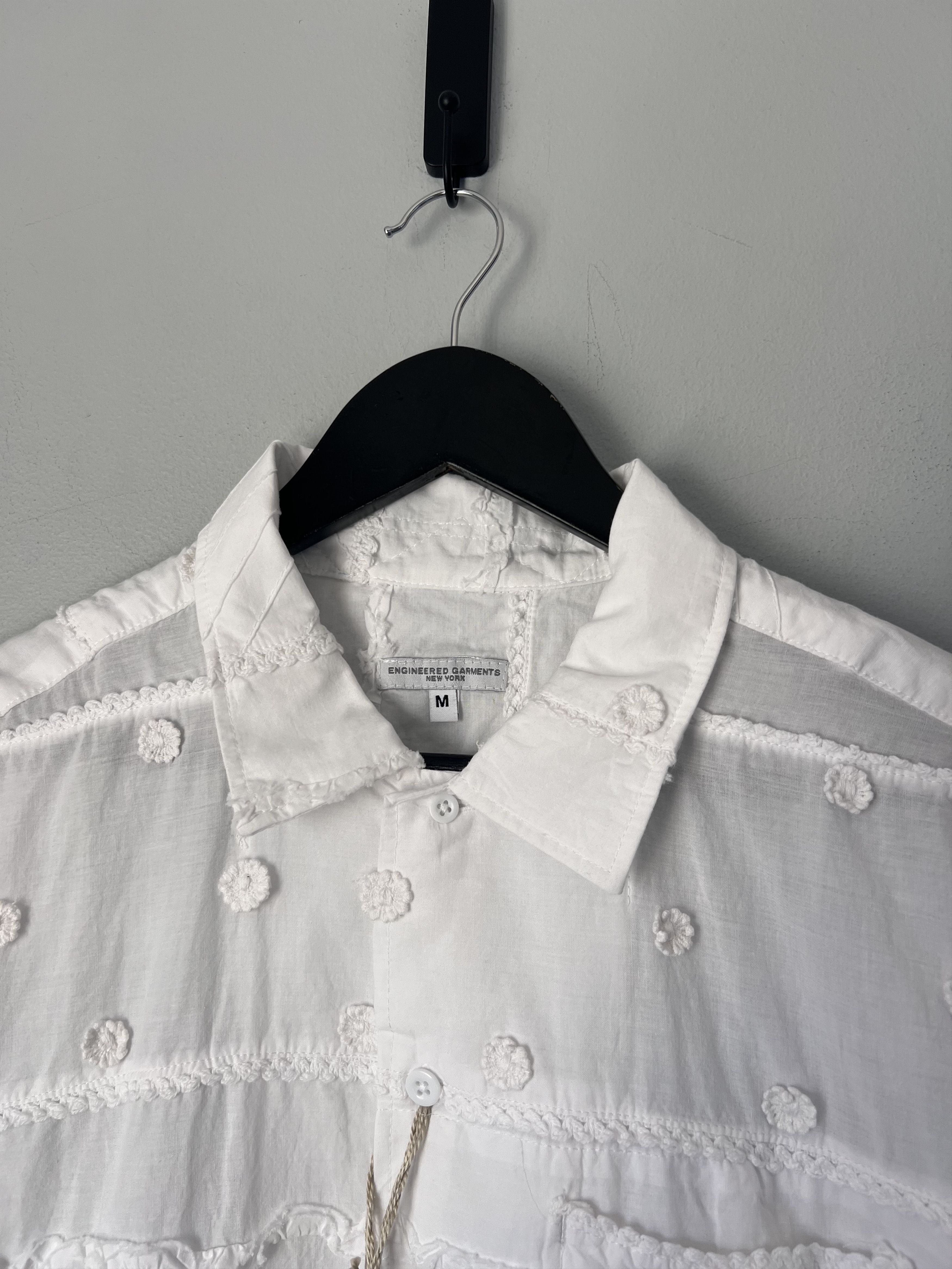 Engineered Garments Engineered Garments Mixed Patchwork Camp Shirt in White Size US M / EU 48-50 / 2 - 2 Thumbnail