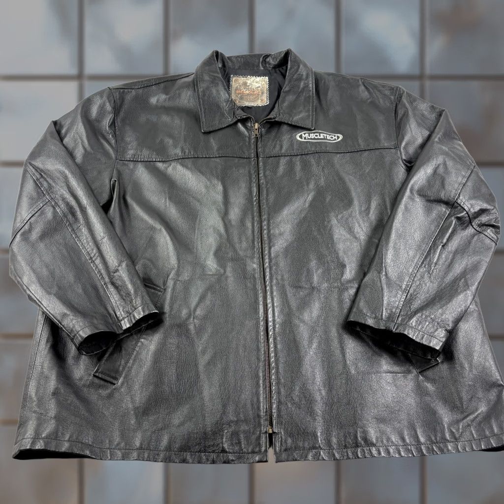 Vintage VINTAGE Saxon Leather Jacket Mens 3XL Black Full Zip Motorcycle Embroidered Jacket Size US XXL / EU 58 / 5 - 1 Thumbnail