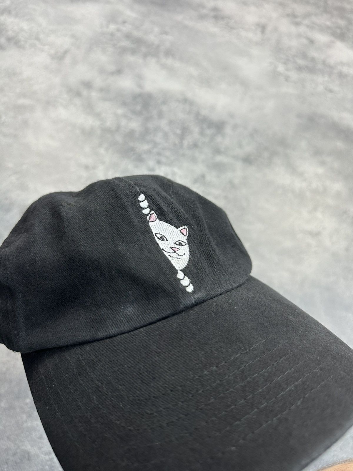 RIPNDIP Rip N Dip Cap Embroidered Centre Logo Cat Black Baseball Hat Size ONE SIZE - 7 Thumbnail