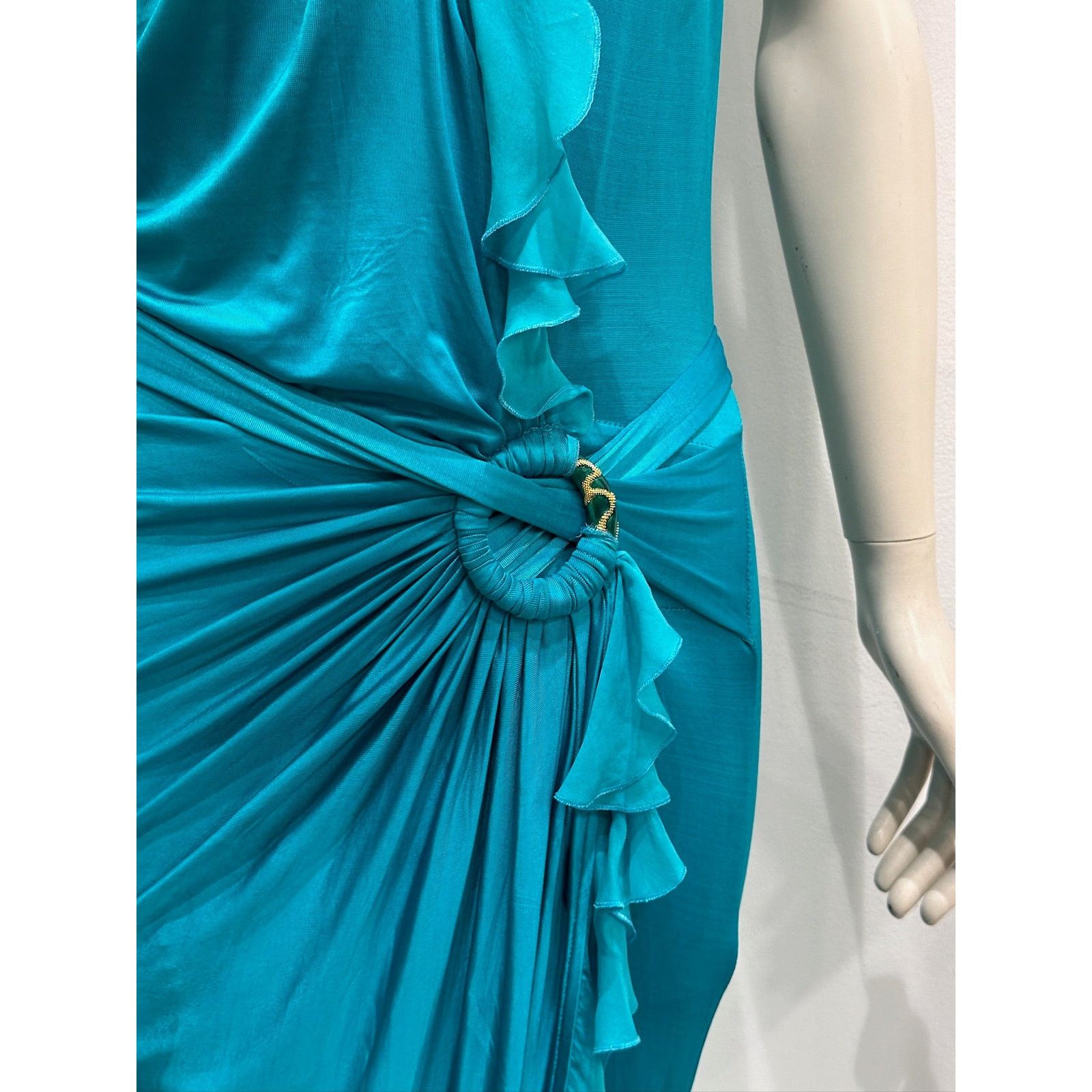 Roberto Cavalli S/S2006 Roberto Cavalli ruffled wrap midi dress Size M / US 6-8 / IT 42-44 - 4 Thumbnail