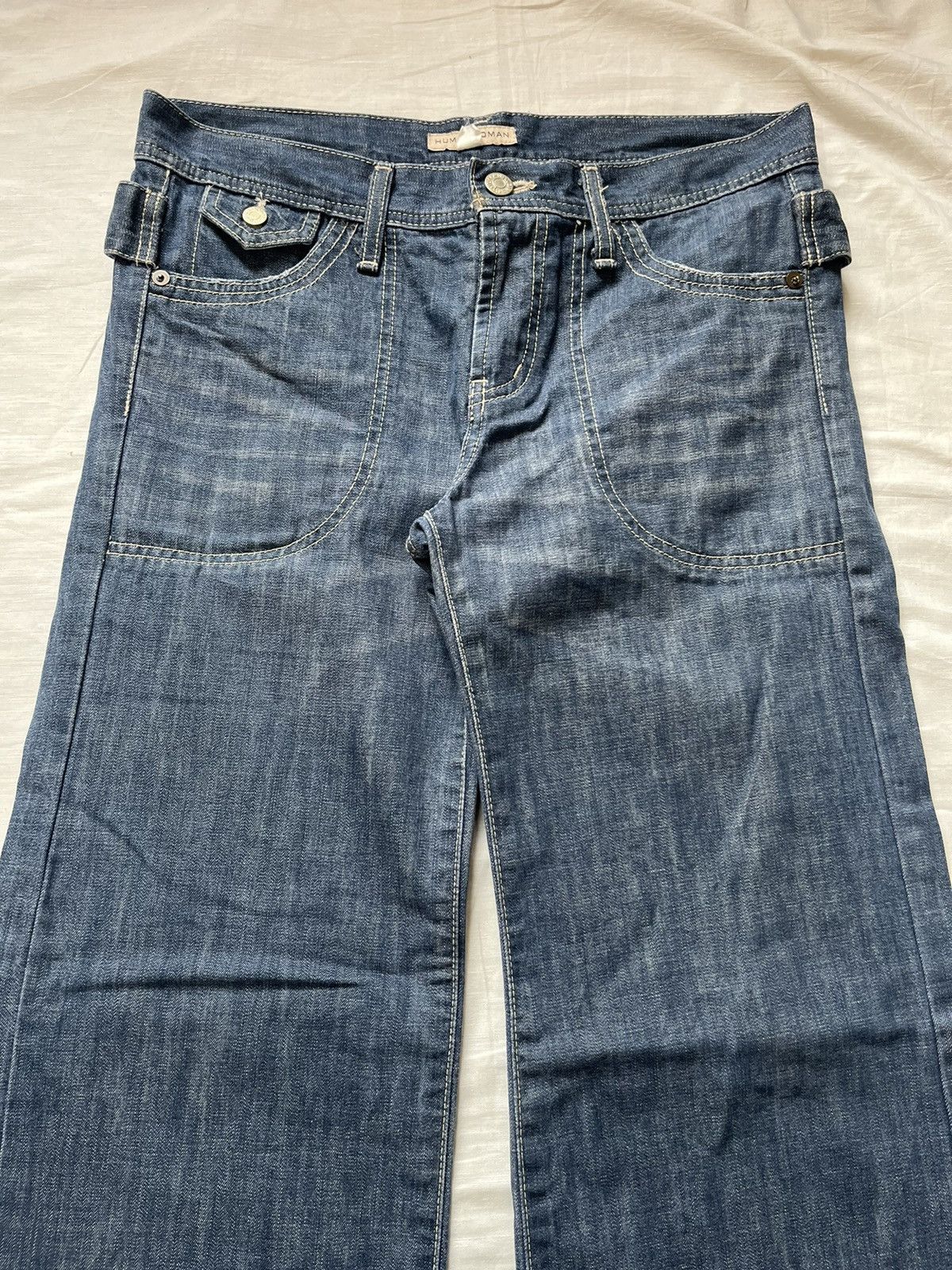 If Six Was Nine × Japanese Brand Human Woman Bootcut Jeans Rare Pocket Buckle Size 32" / US 10 / IT 46 - 4 Thumbnail