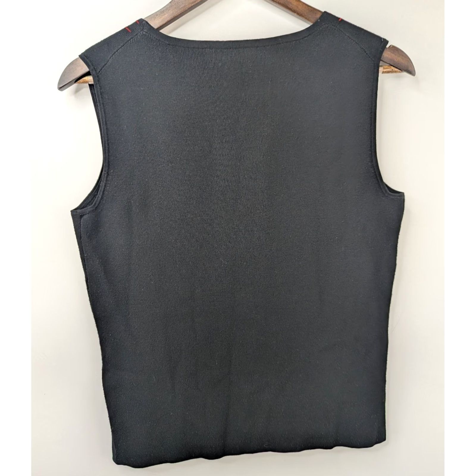 Vintage Spenser Jeremy Floral Embroidered Silk Vest Ribbed V-Neck Black Size L Women Sleeveless Size L / US 10 / IT 46 - 2 Thumbnail