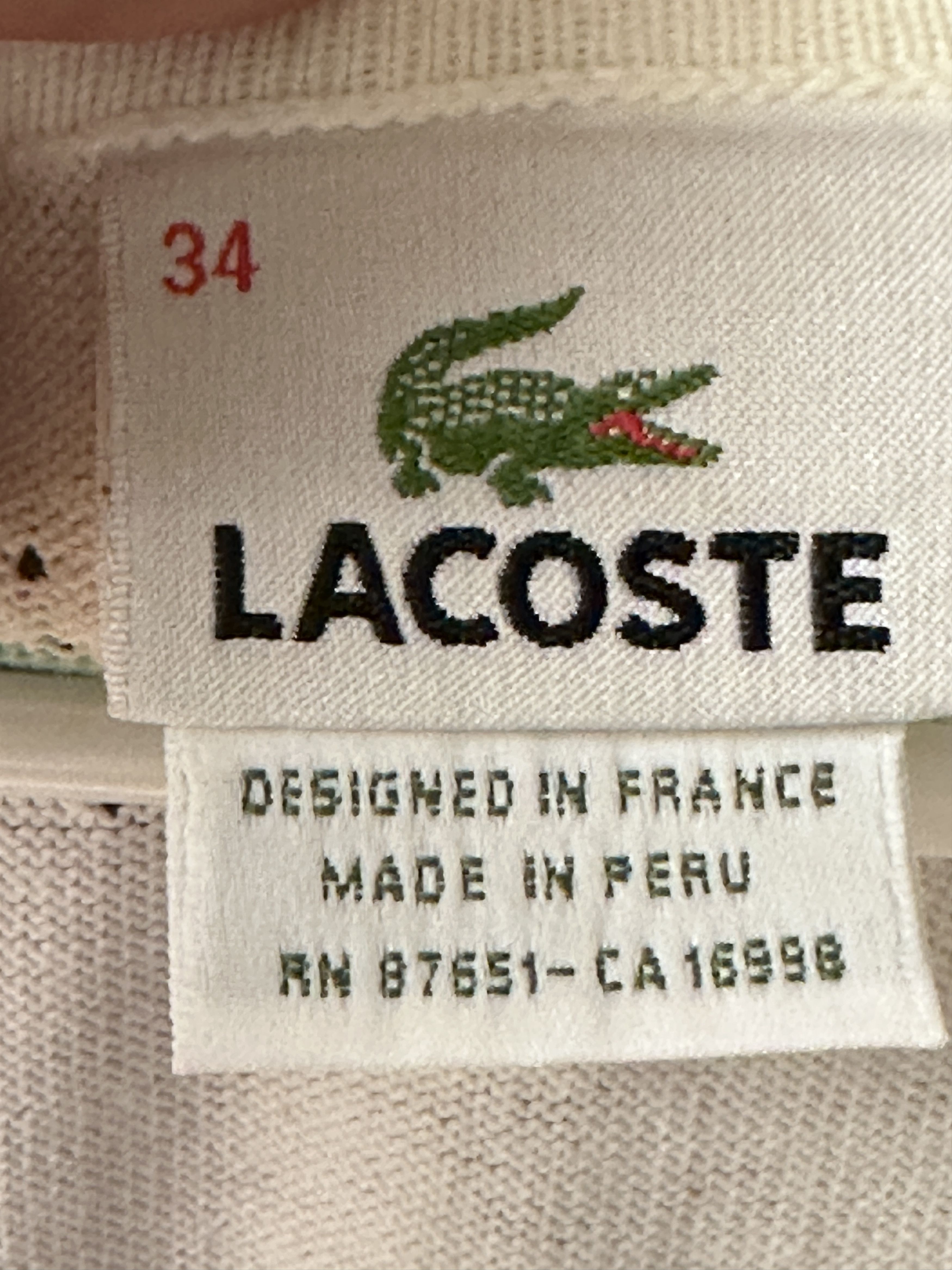 Lacoste Lacoste Women's White and Green Top Size 34 Size XS / US 0-2 / IT 36-38 - 4 Thumbnail