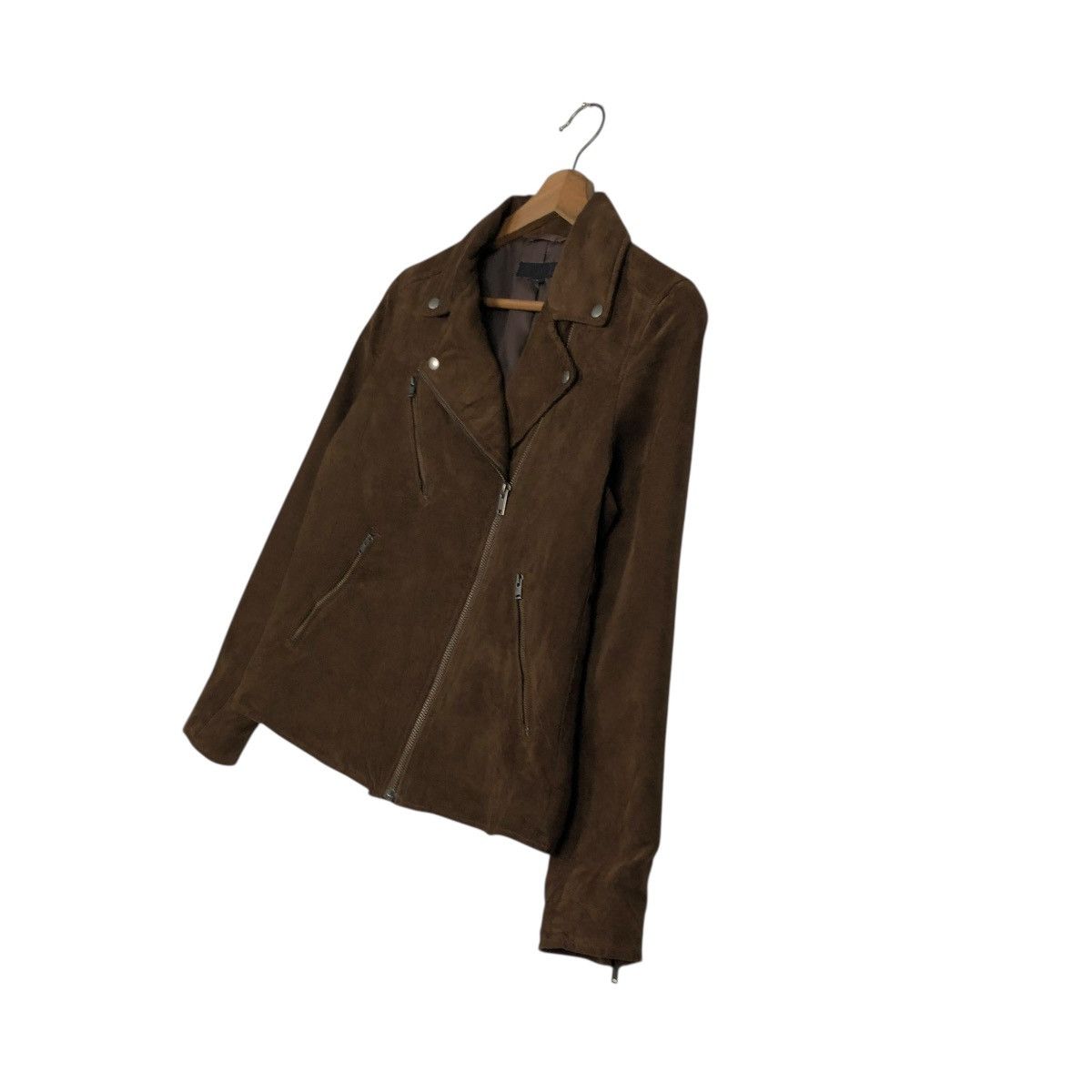 Japanese Brand 🔥RICH BROWN BIKER JACKET DOUBLE COLLAR UNIQLO ISSEY MIYAKE Size US S / EU 44-46 / 1 - 4 Thumbnail