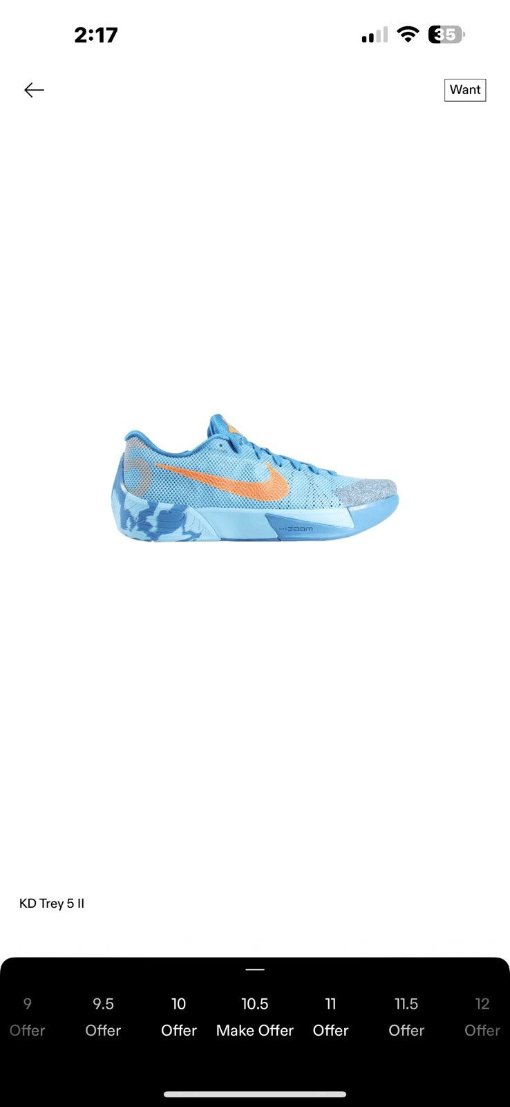 Nike KD Trey 5 II Clearwater Size US 10.5 / EU 43-44 - 6 Thumbnail