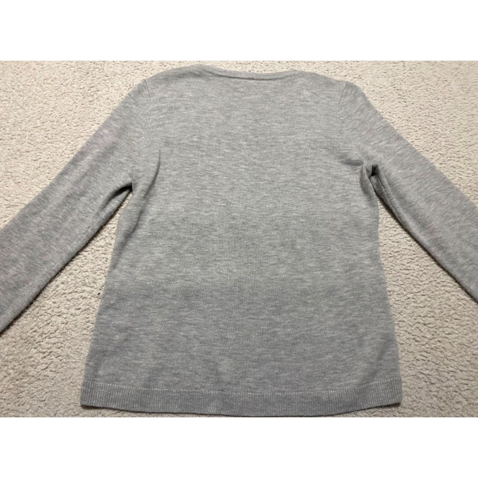 Talbots Talbots Womens Sweater Gray Striped Wool Blend Round Neck Long Sleeve Pullover M Regular Knit Casual Work Travel Size M / US 6-8 / IT 42-44 - 7 Thumbnail