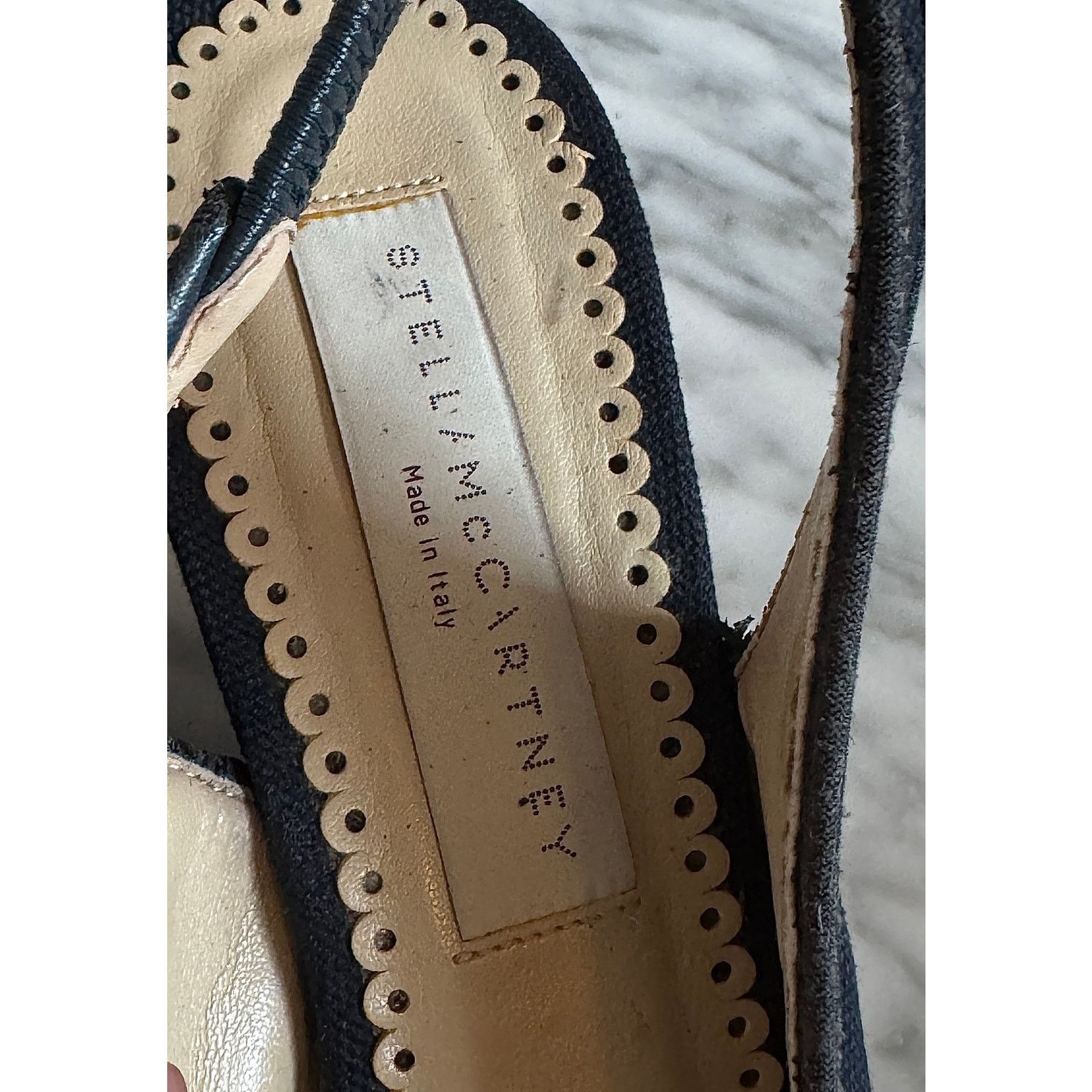 Stella McCartney Stella Mccartney Slingback Wedge Shoes in Navy Blue Canvas Size US 7 / IT 37 - 2 Thumbnail